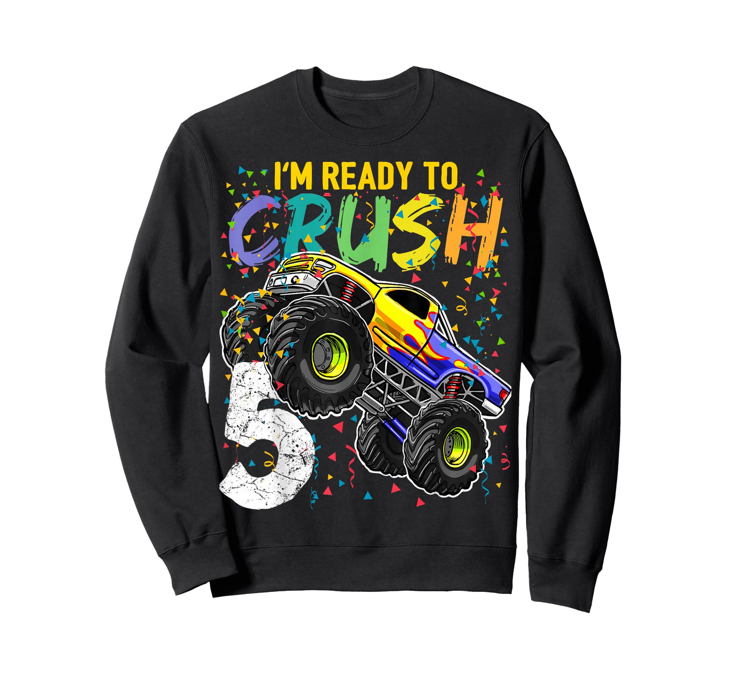 I'm Ready to Crush 5 Monster Truck 5th Birthday Boys T-Shirt