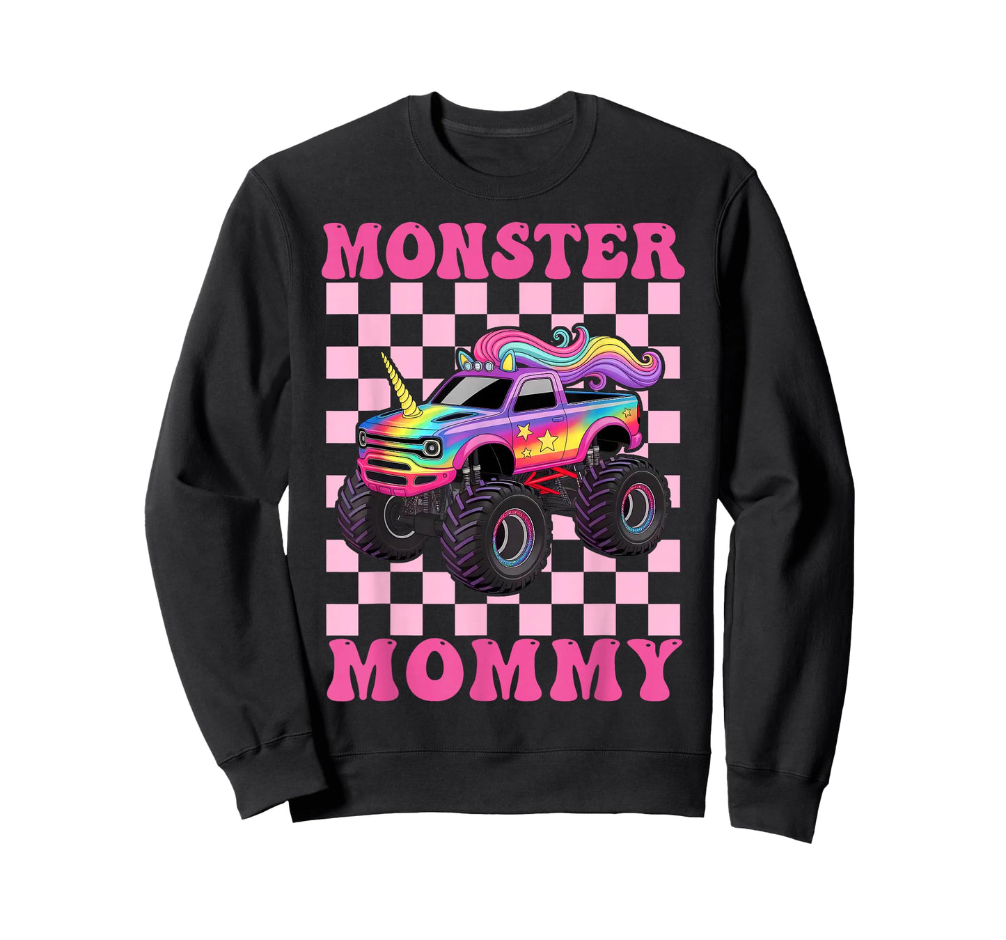 Monster Truck Mommy Pink Monster Trucks Lover Mom Groovy T-Shirt