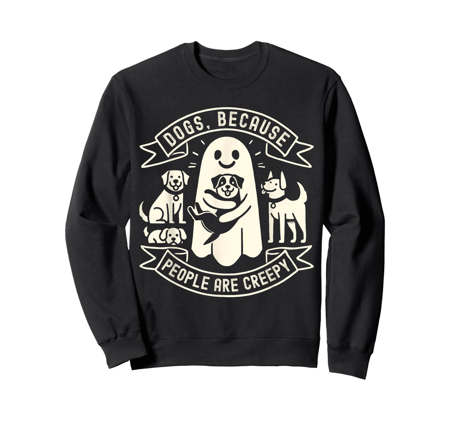 Dogs Because People Are Creepy Shirt Dog Lovers Halloween T-Shirt