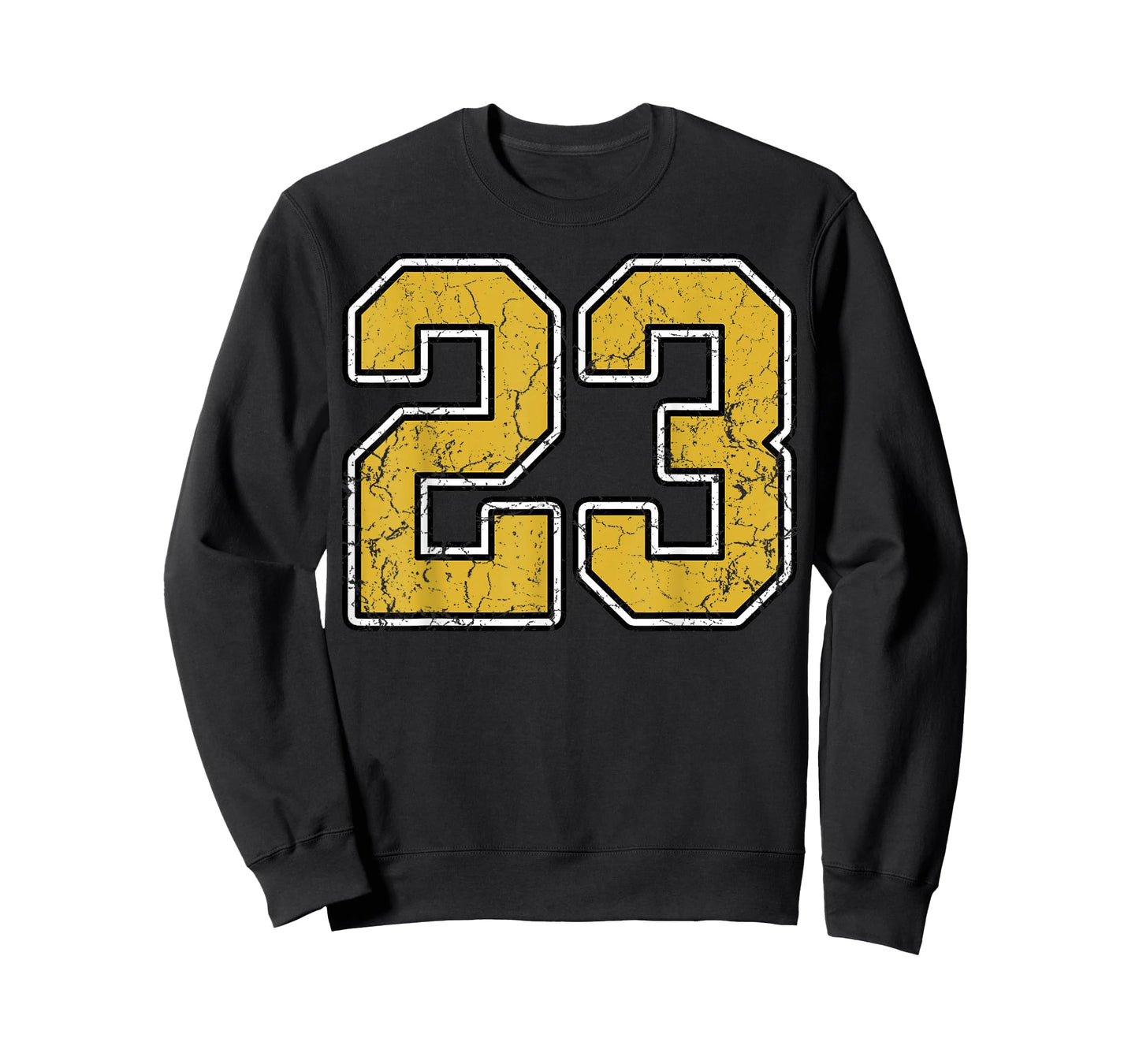 Old Gold Black White Sports Number 23 Jersey Uniform Player T-Shirt