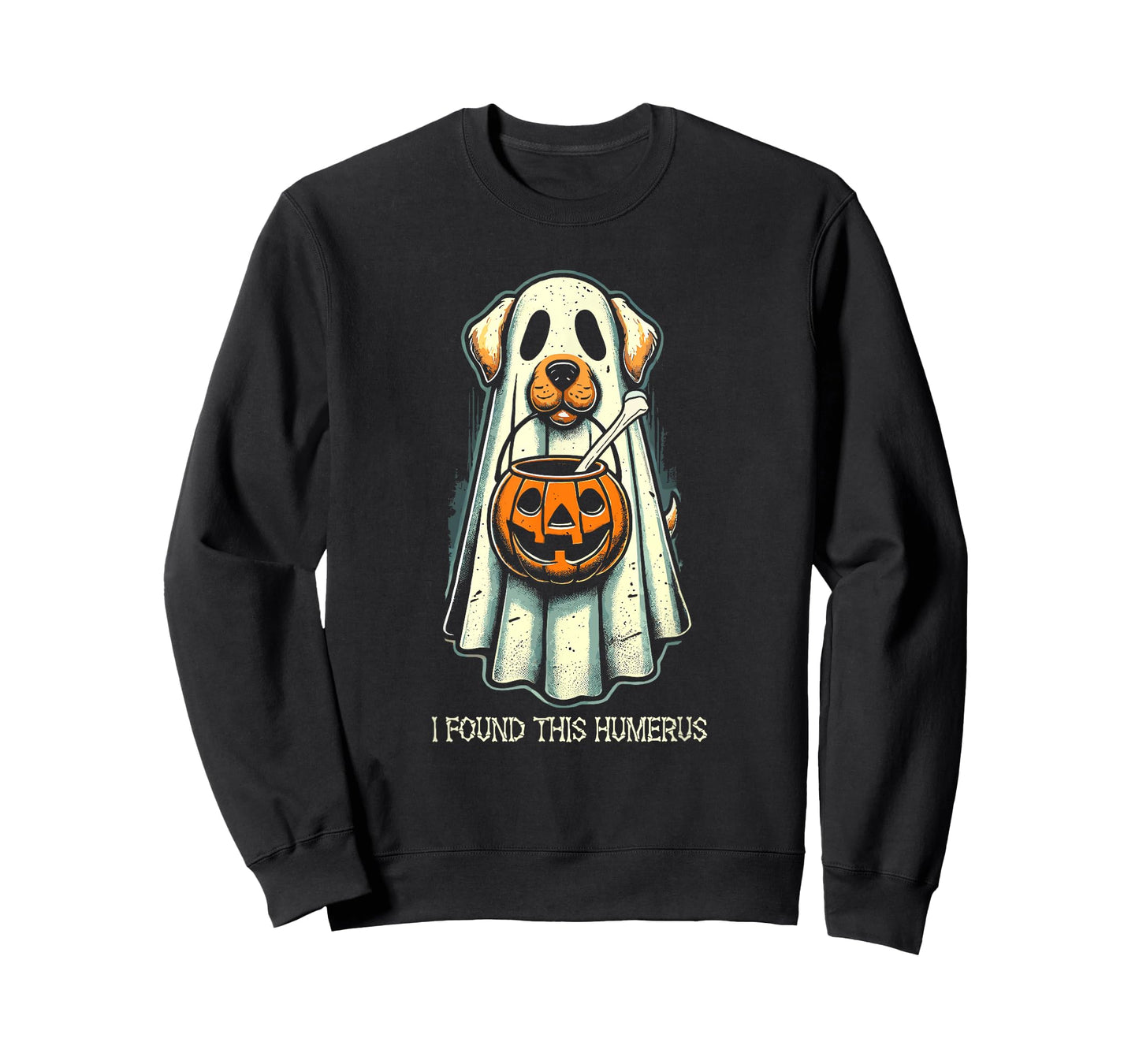 Cute Ghost Dog I Found This Humerus Halloween Funny Ghost Men Women Kids T-Shirt