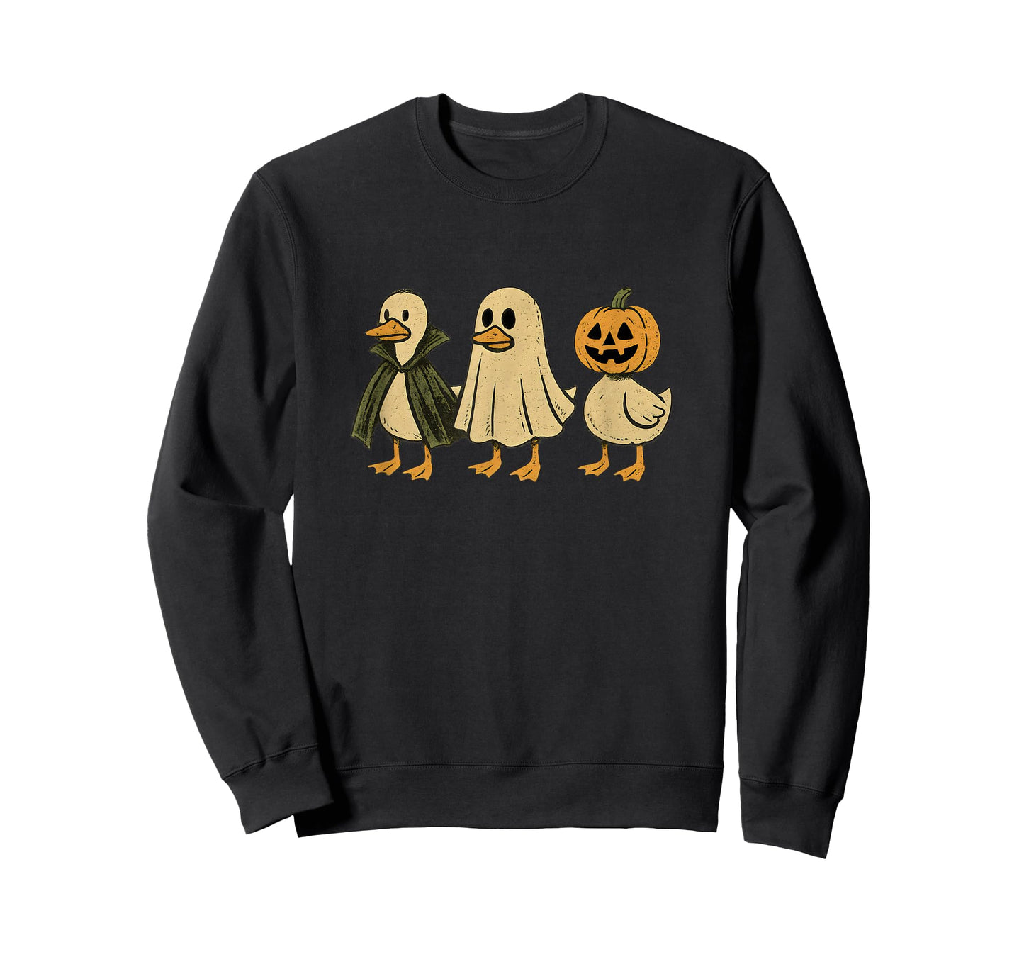 Duck Duck Boo Ghost Vampire Pumpkin Goose Retro Halloween T-Shirt