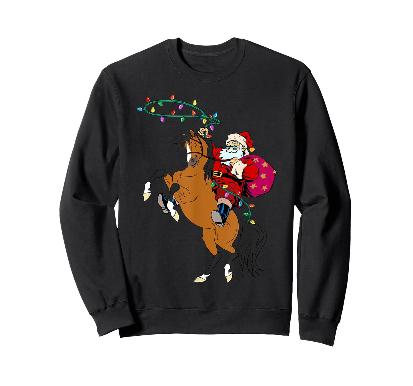 Cowboy Santa Claus Riding A Horse Christmas Cowboy Kids Boys T-Shirt