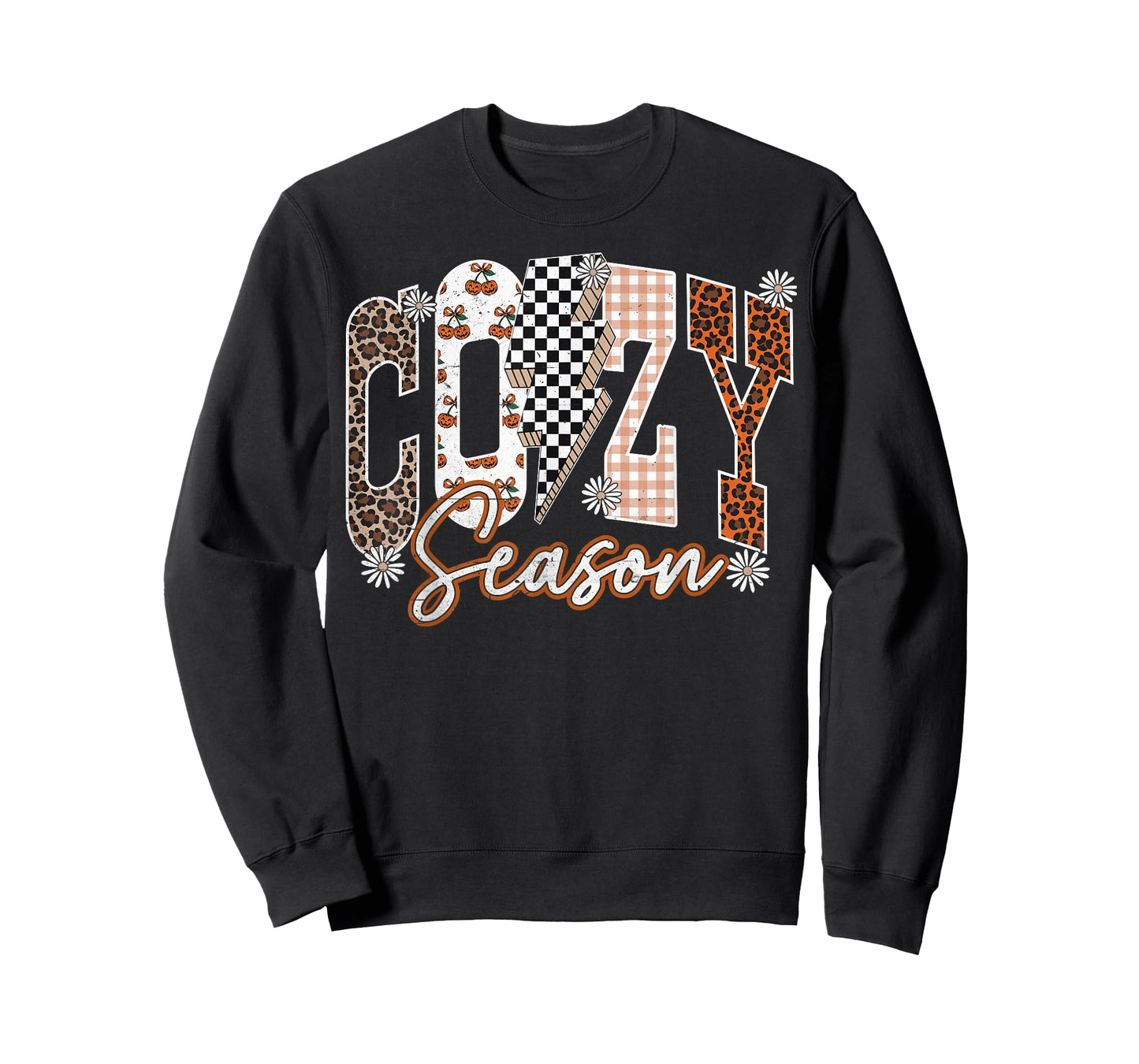 Cozy Season Retro Checkered Varsity Fall Girly Aesthetic T-Shirt