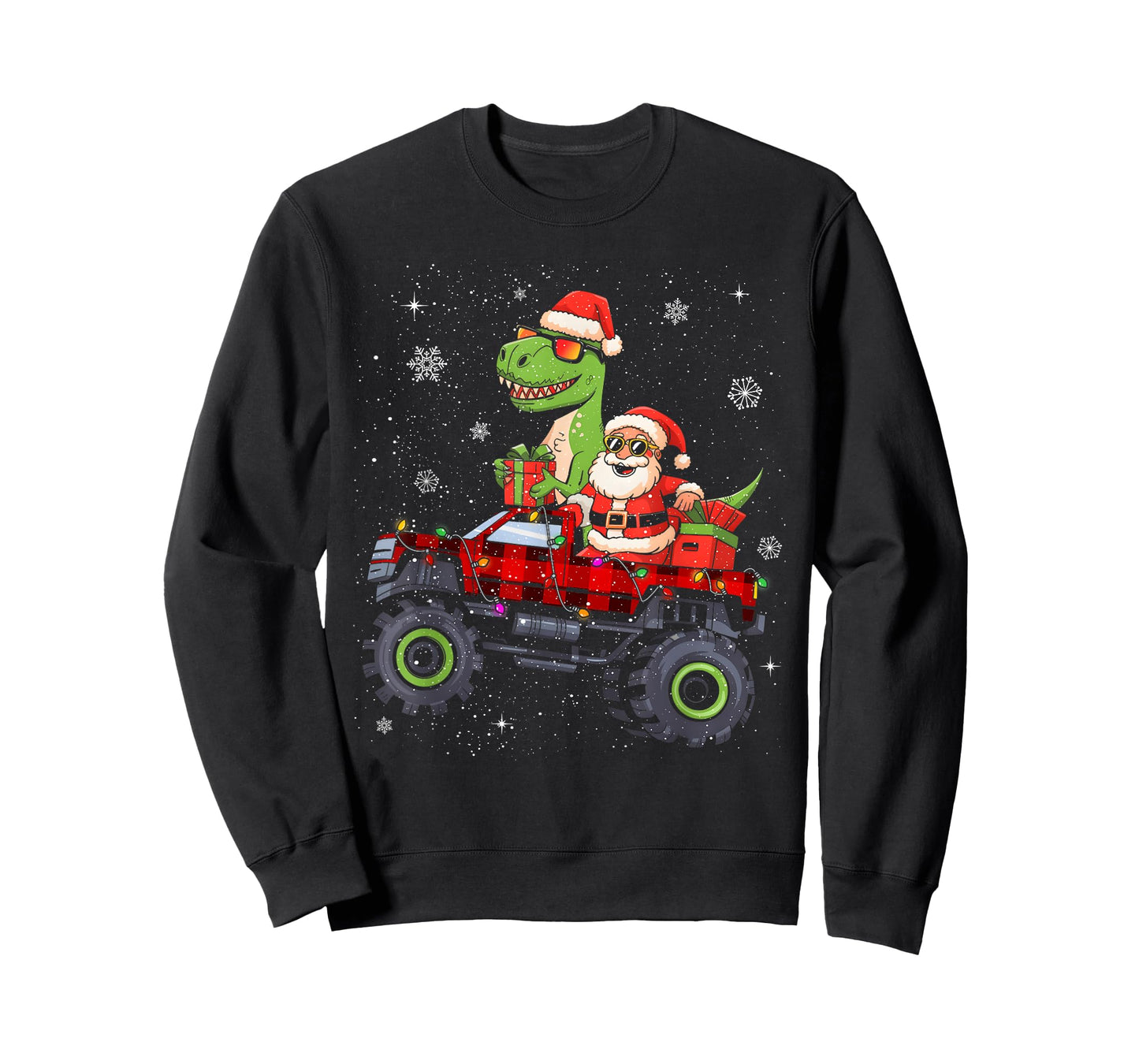 Christmas Family Santa Truck Dinosaur Men Boys Kids Toddler T-Shirt