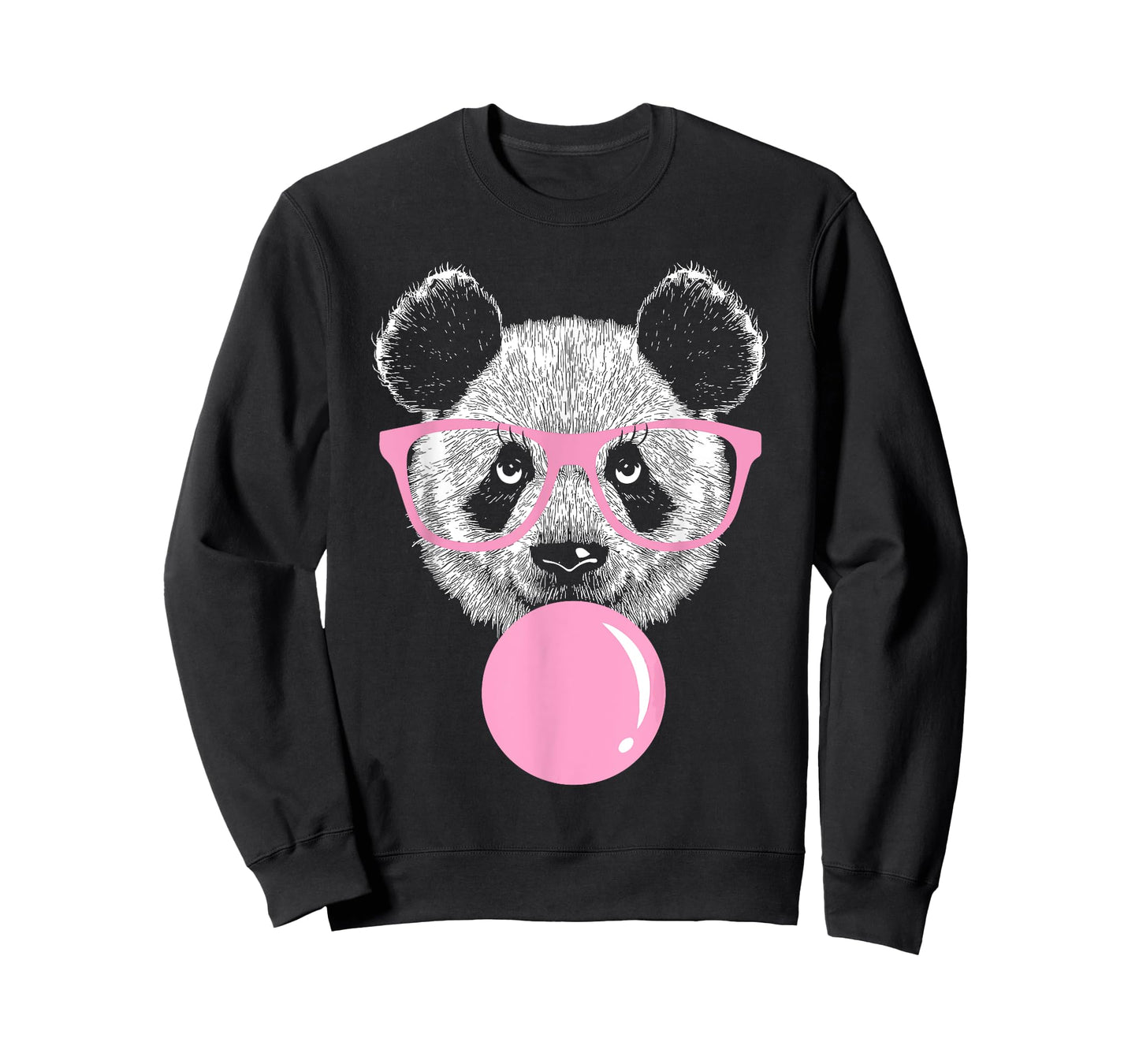 Cool Panda Face Eating Gum And Makes A Bubble Tee Cute Panda T-Shirt