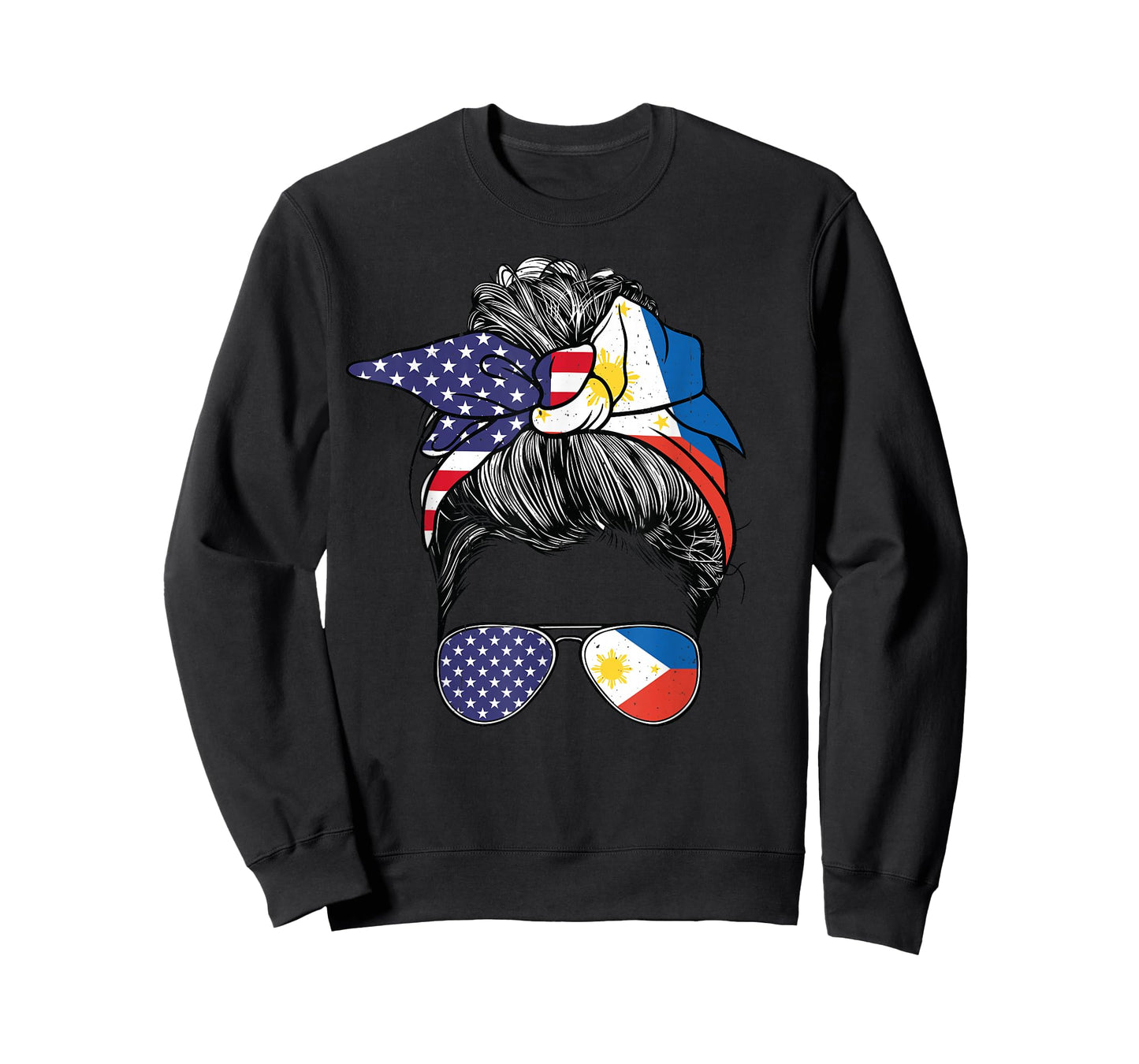 Filipina Women Girl USA Heritage American Philippines Flag T-Shirt