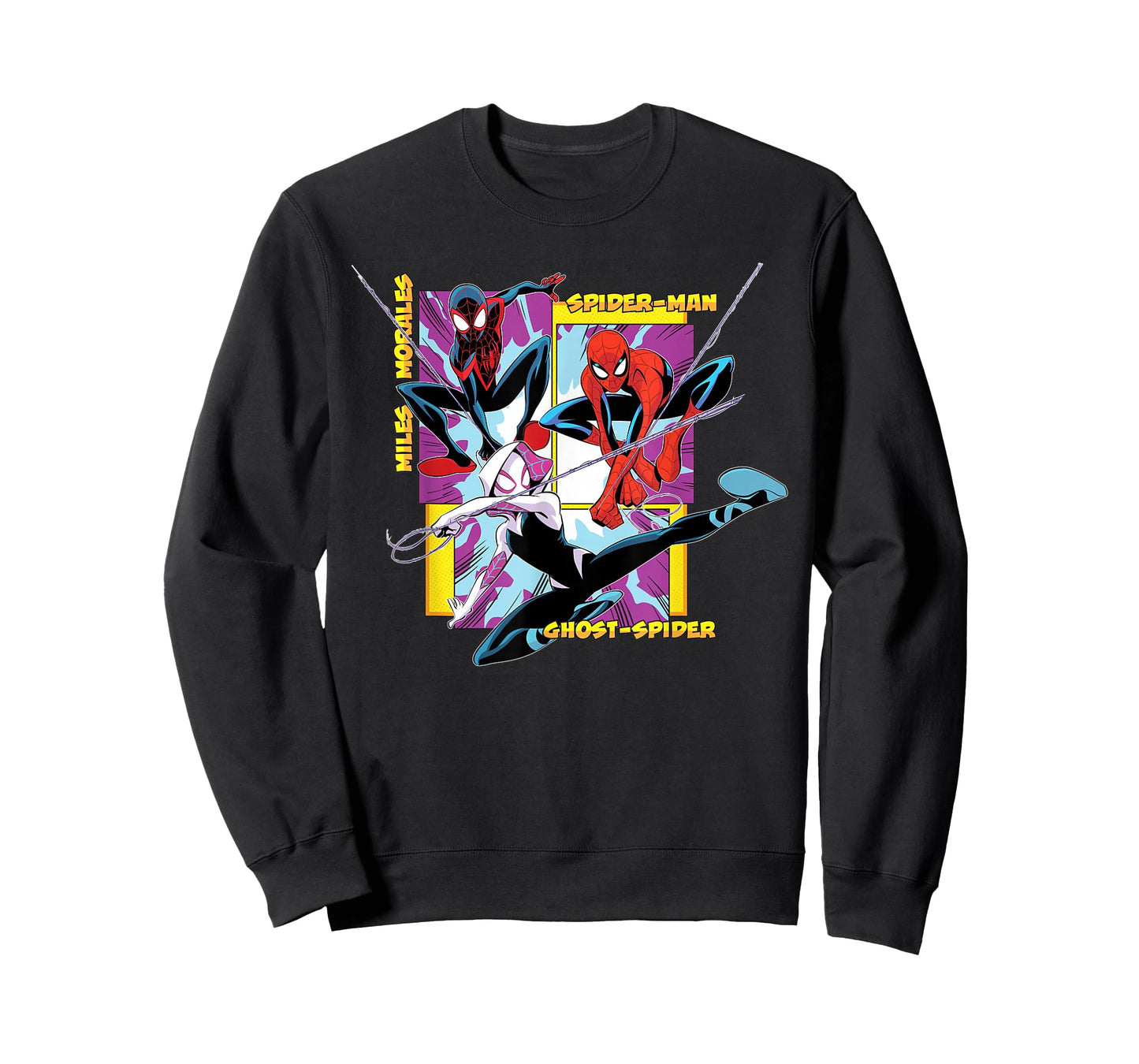 Marvel Spider-Man Miles Morales Ghost-Spider Web-Swing Trio T-Shirt