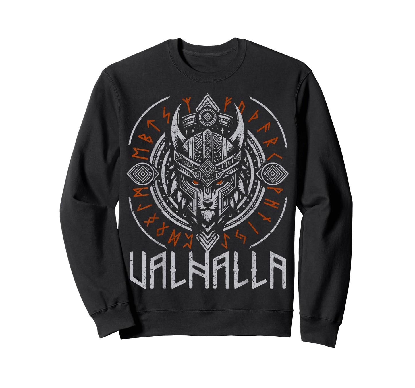 Valhalla Wolf Mask Odin Viking Runes Norse Compass Vegvisir T-Shirt