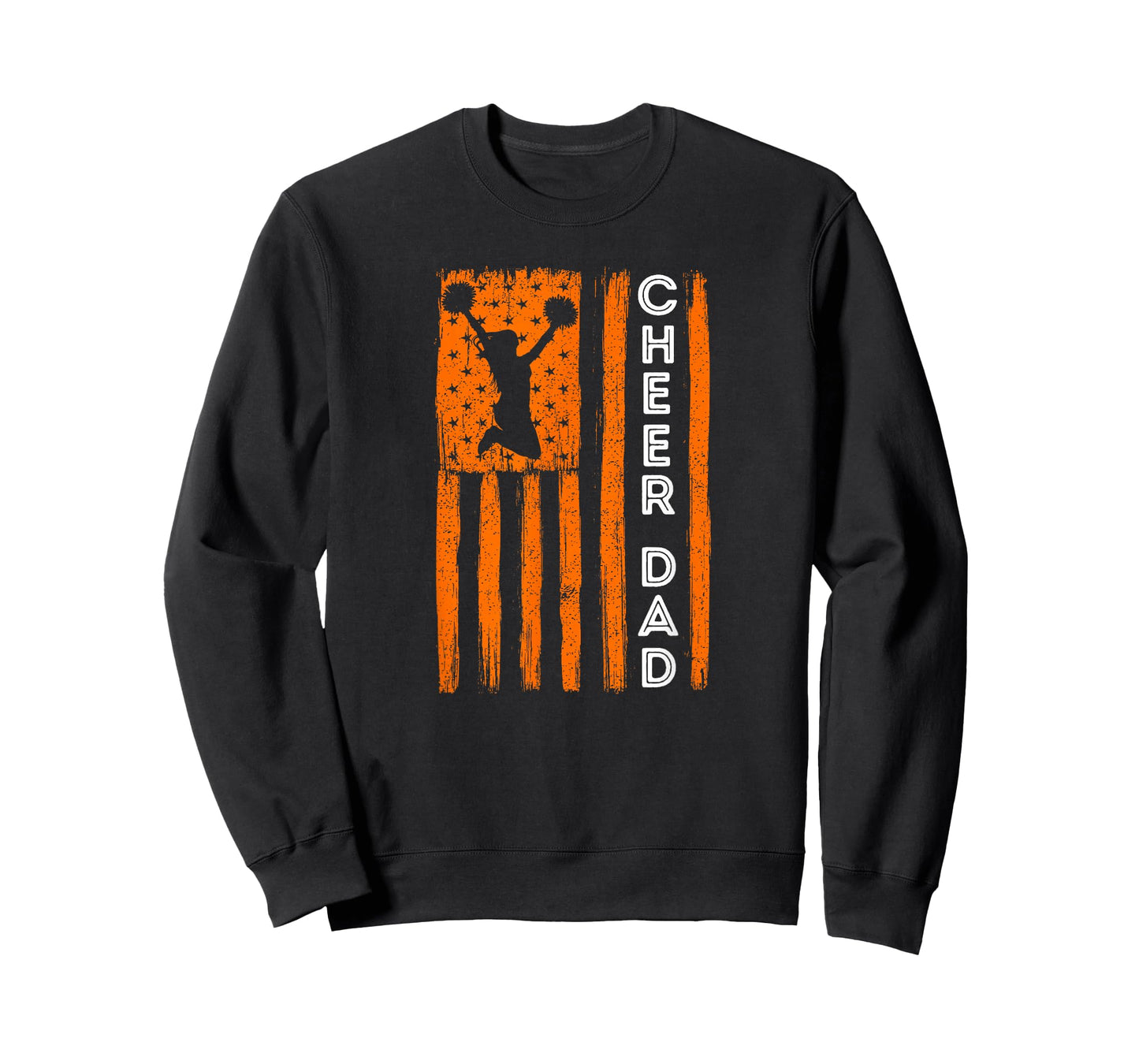 Cheer Dad Orange Cheerleading Flag T-Shirt