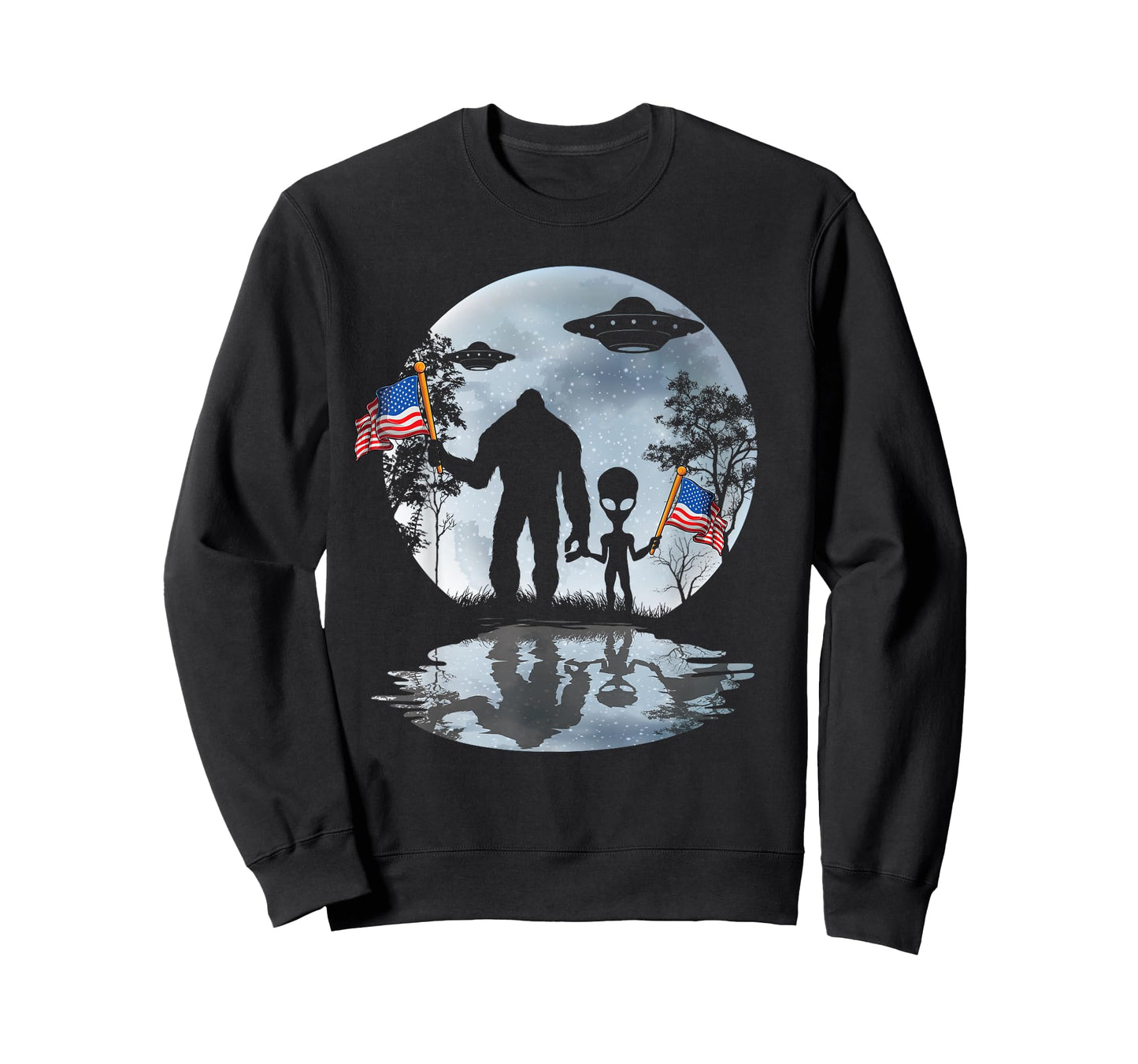Alien Bigfoot Sasquatch UFO Extraterrestrial T-Shirt for Women Kids Men