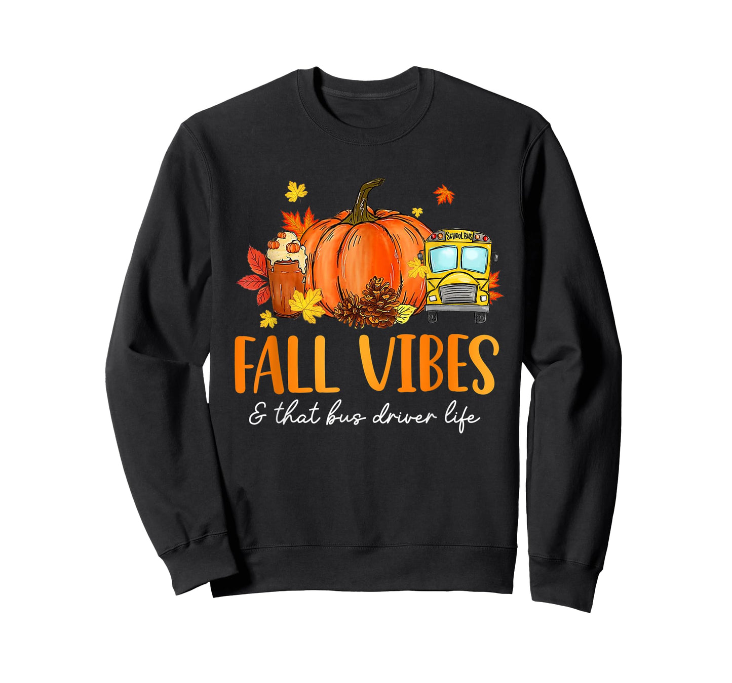 Fall Vibes & That Bus Driver Life Leopard Pumpkin Season T-Shirt