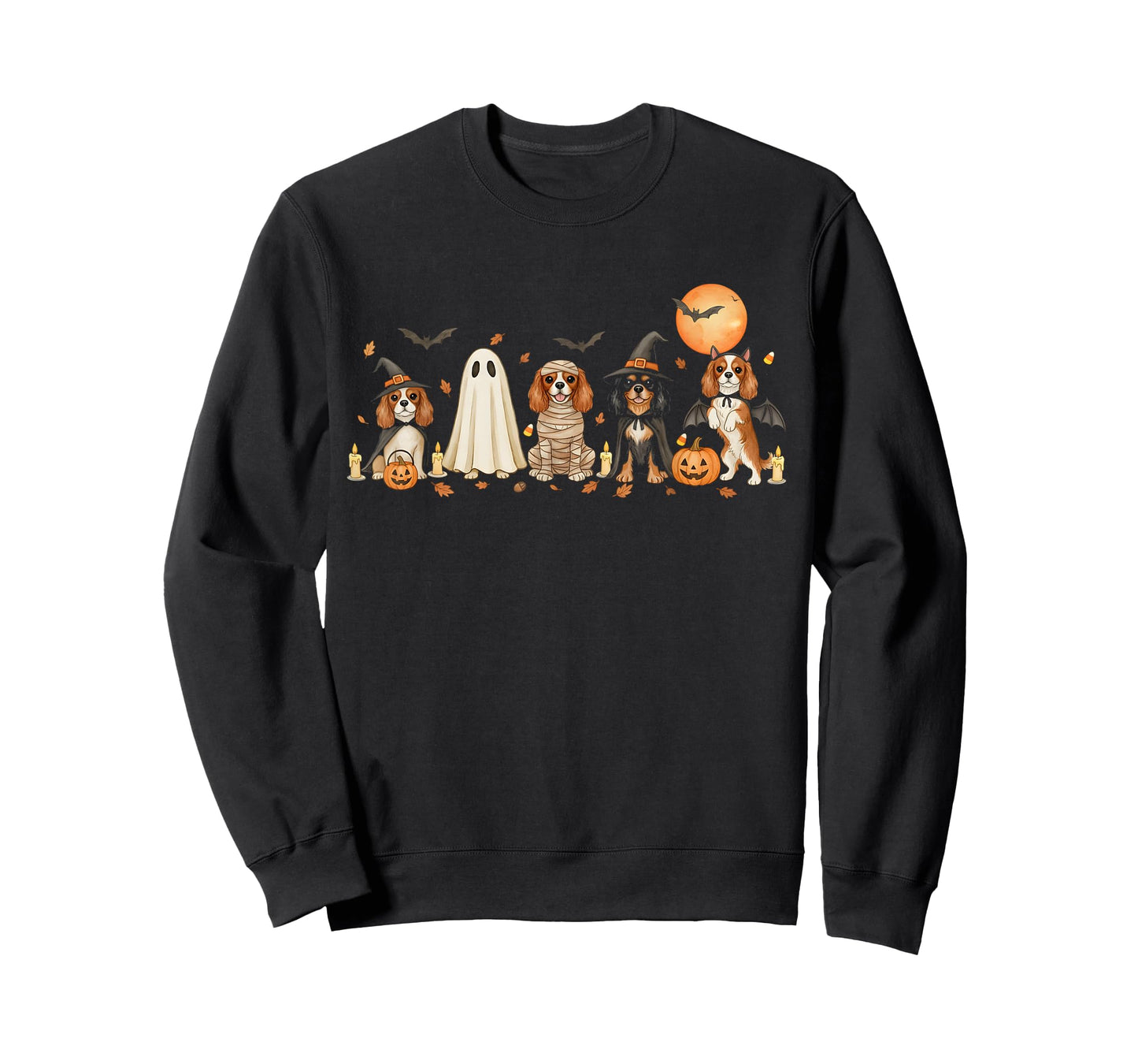 Cavalier King Charles Spaniel Dogs Ghost Witch Mummy Costume T-Shirt