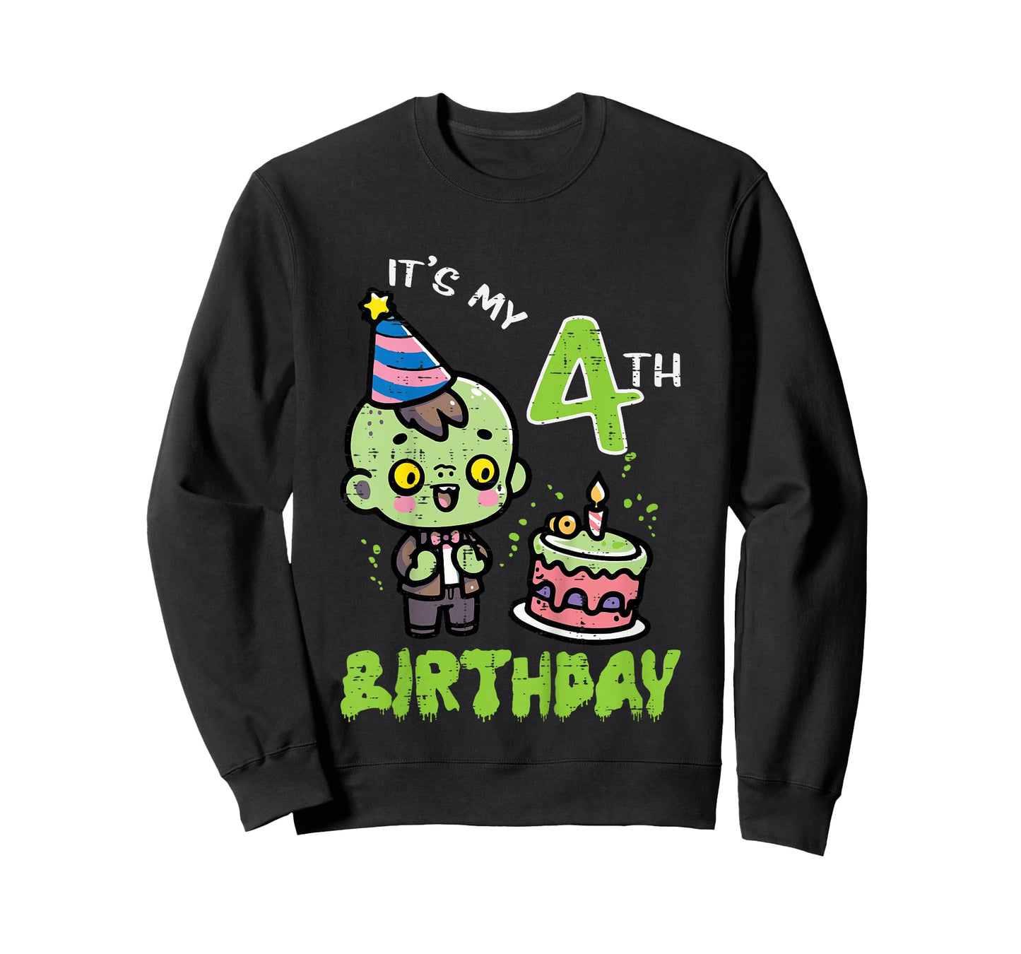 Its My 4th Birthday Zombie 4 Four Year Old Bday Boys Girls T-Shirt