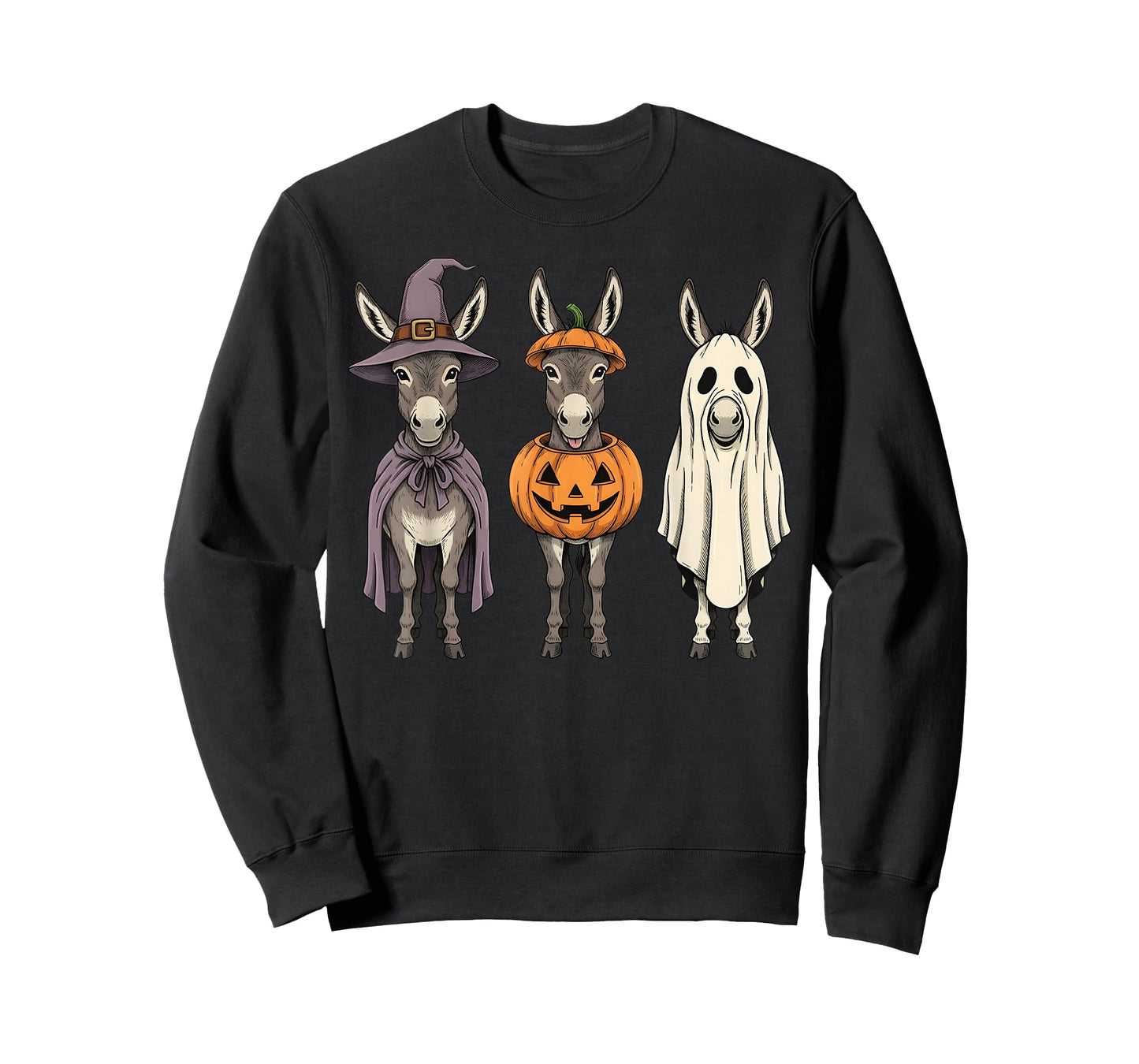 Spooky Ghost Donkey Pumpkin Halloween Farm Animal T-Shirt