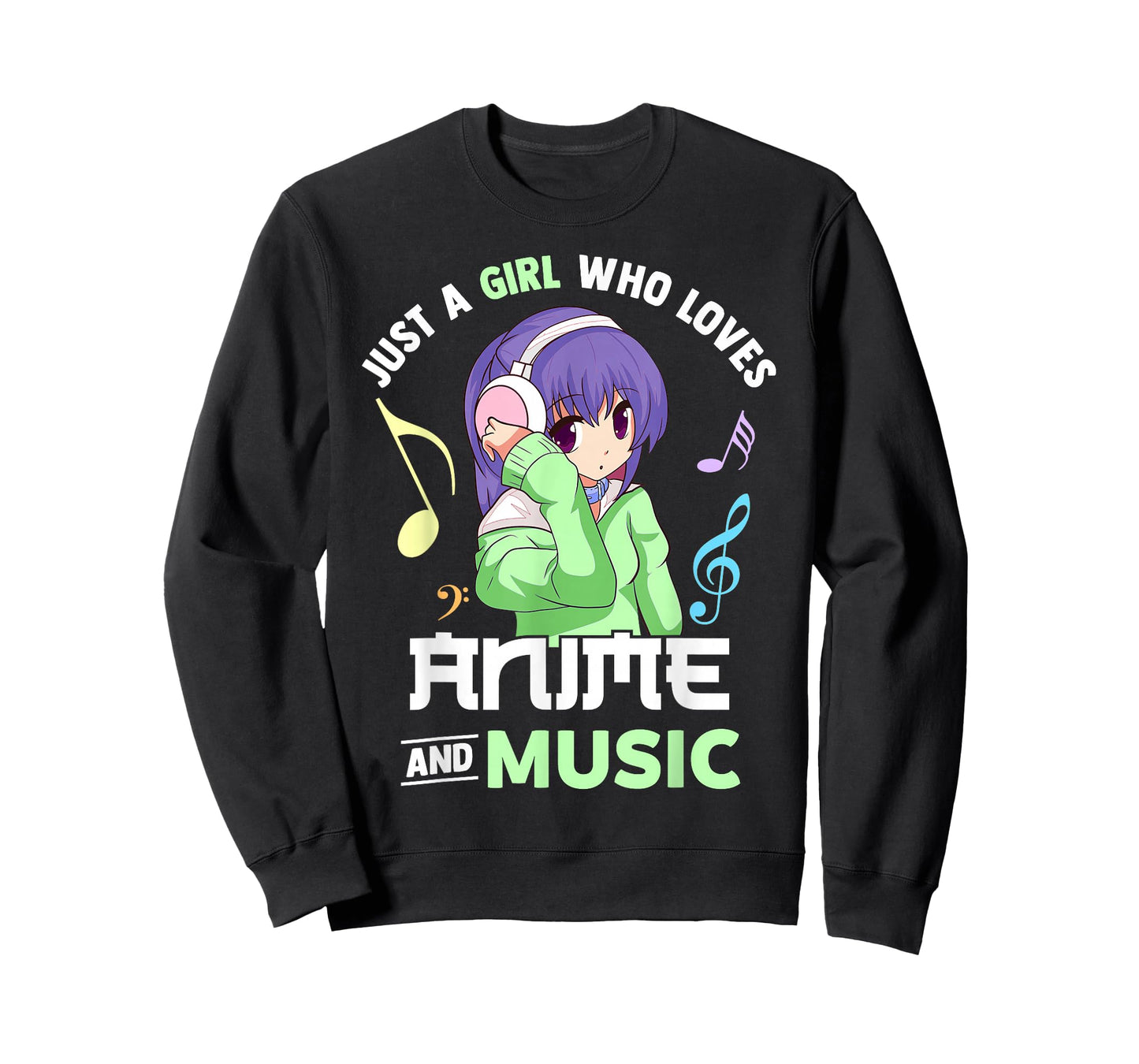 Just A Girl Who Loves Anime and Music Women Anime Musician T-Shirt