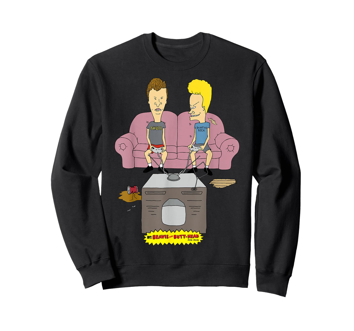 Beavis and Butt-Head Playing Games Couch T-Shirt