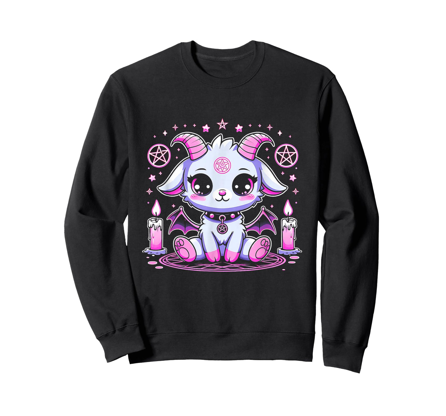 Kawaii Pastel Goth Cute Creepy Pentacle Baphomet Halloween T-Shirt