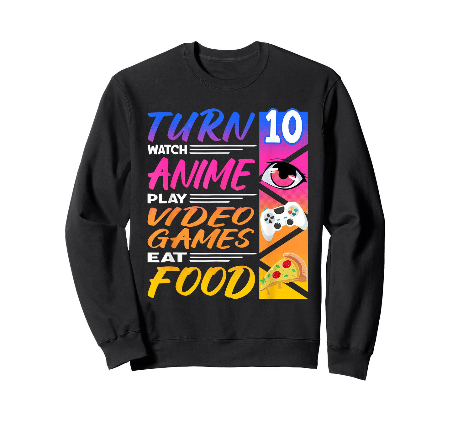 10th Birthday I Manga I Gamer I 90s Kawaii Pizza Anime T-Shirt
