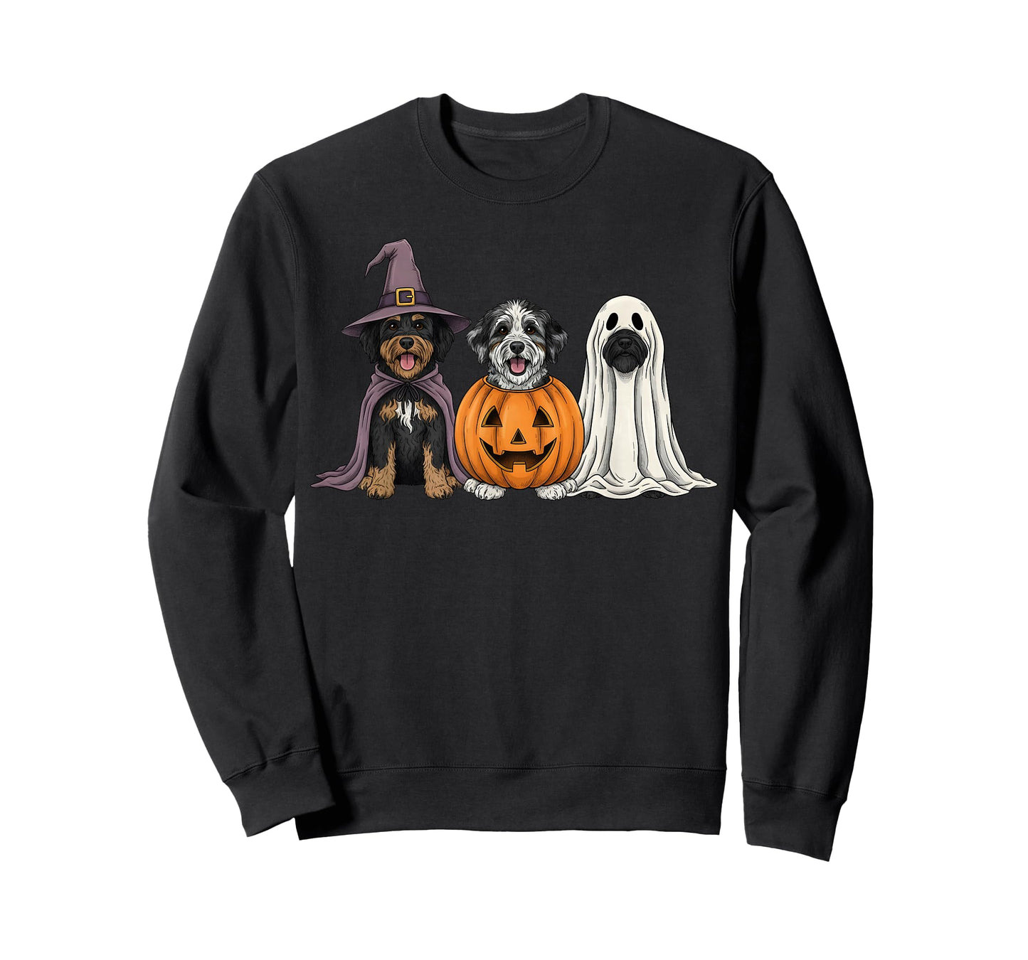 Spooky Ghost Aussiedoodle Pumpkin Halloween Dog Lover T-Shirt