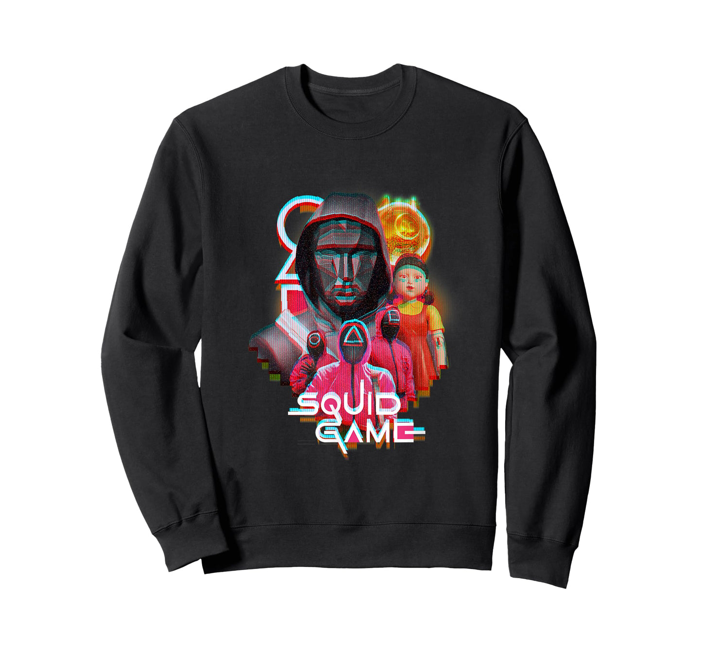 Squid Game 2 Front Man & Henchmen Glitch Logo T-Shirt