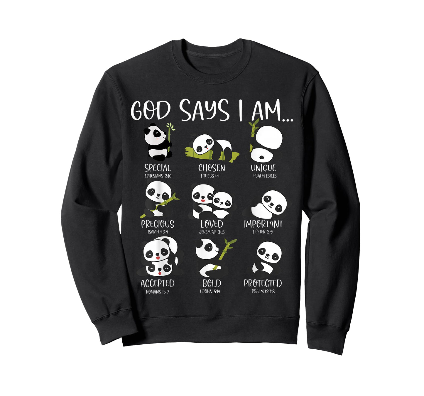God Say I Am Cute Anime Panda Bible Quotes T-Shirt