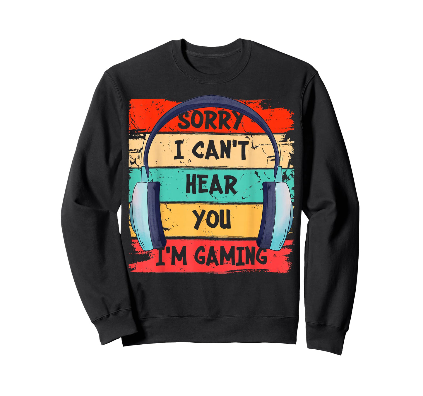 Can't Hear You I'm Gaming Vintage Gamer Headset Graphic T-Shirt