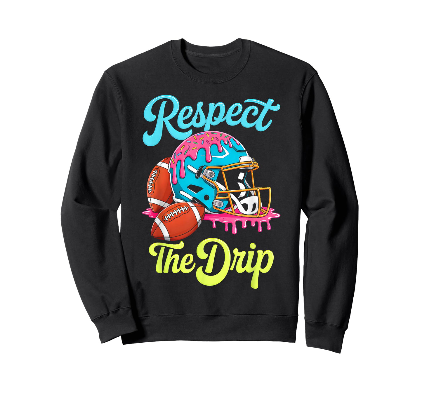 Football Drip Boys Football Ice Cream Sprinkle Respect Drip T-Shirt