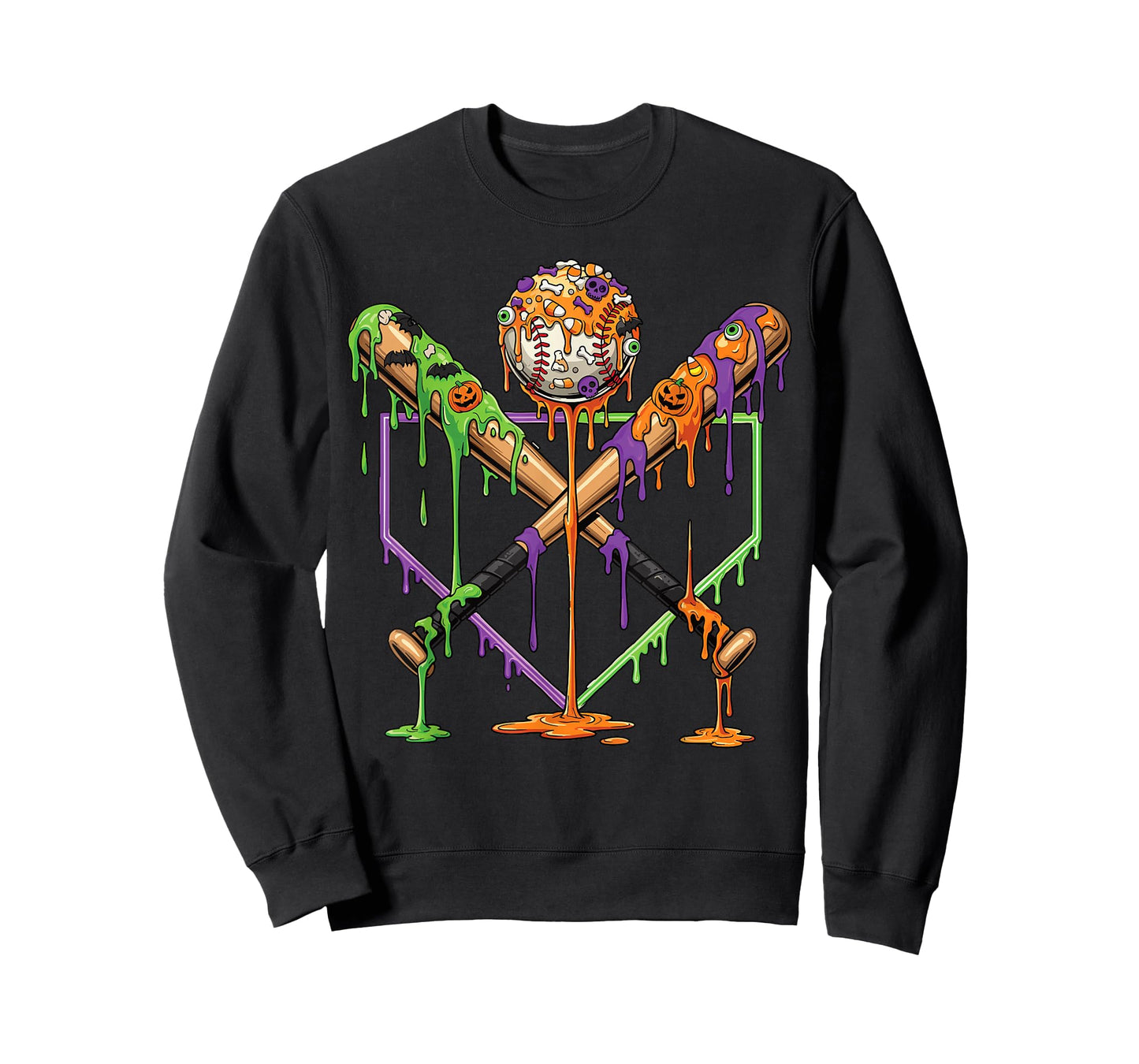 Baseball Drip For Boys Ice Cream Drip Halloween Youth Boys T-Shirt