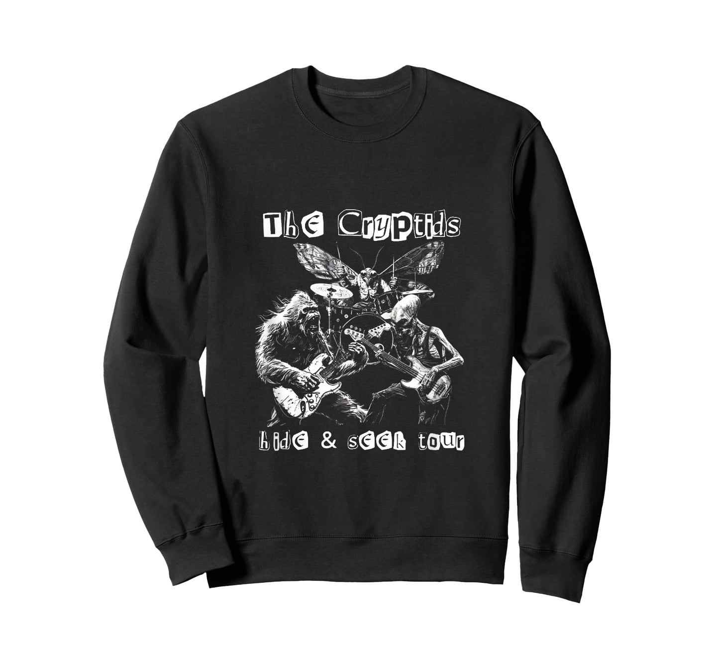 The Cryptids Hide & Seek Tour CryptidBigfoot Mothman UFO T-Shirt