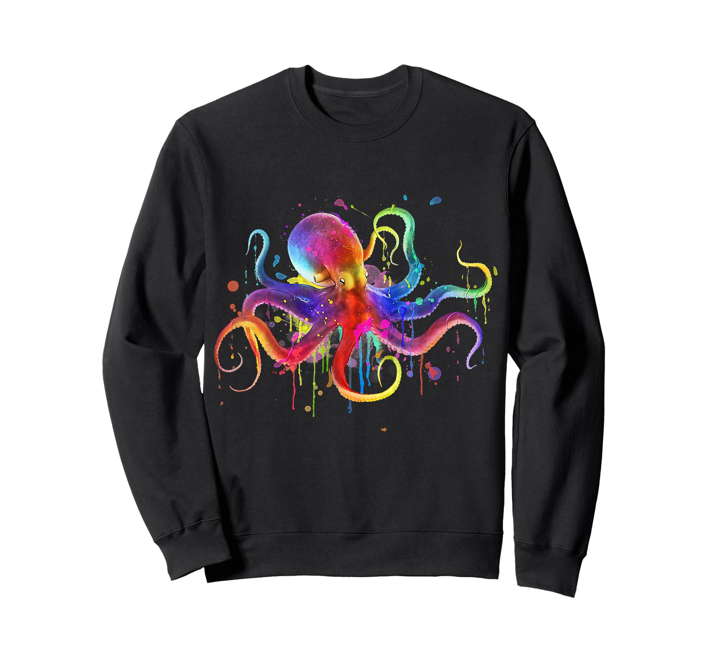 Dripping Rainbow Octopus psychedelic - Colorful Octopus T-Shirt