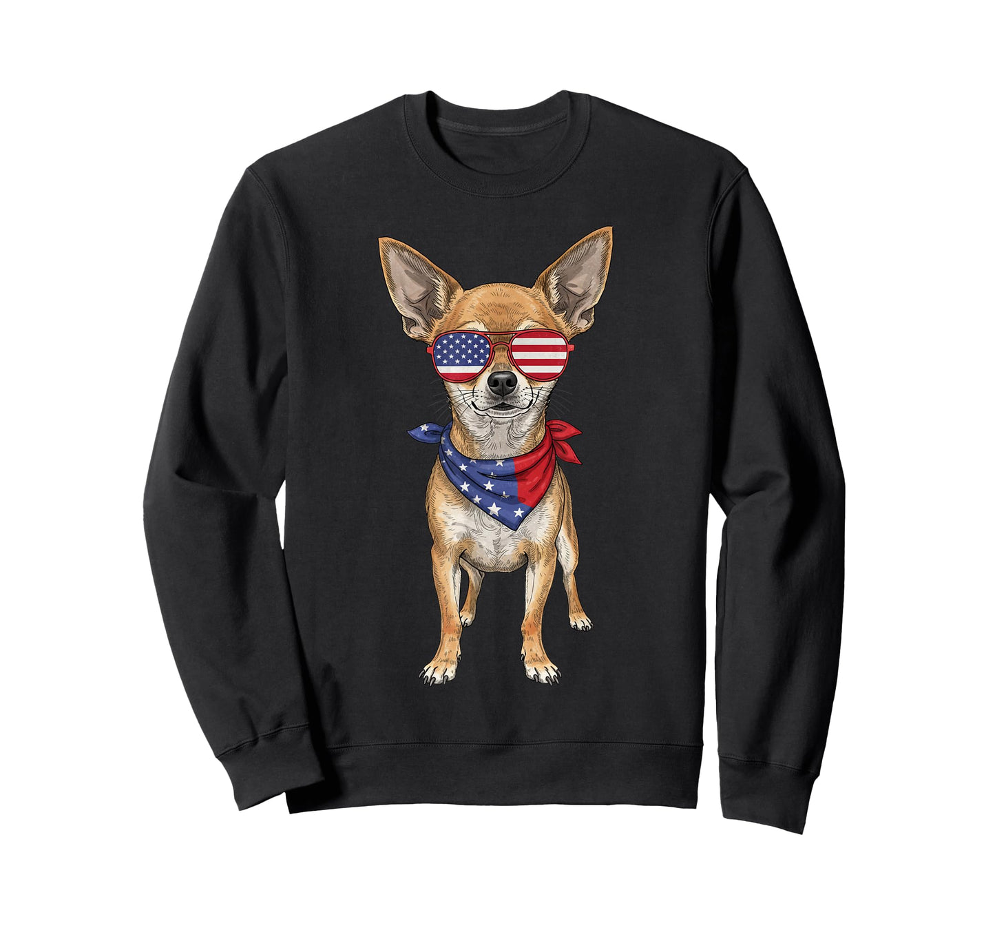 Chihuahua USA US Flag 4th of July America Cute Dog T-Shirt