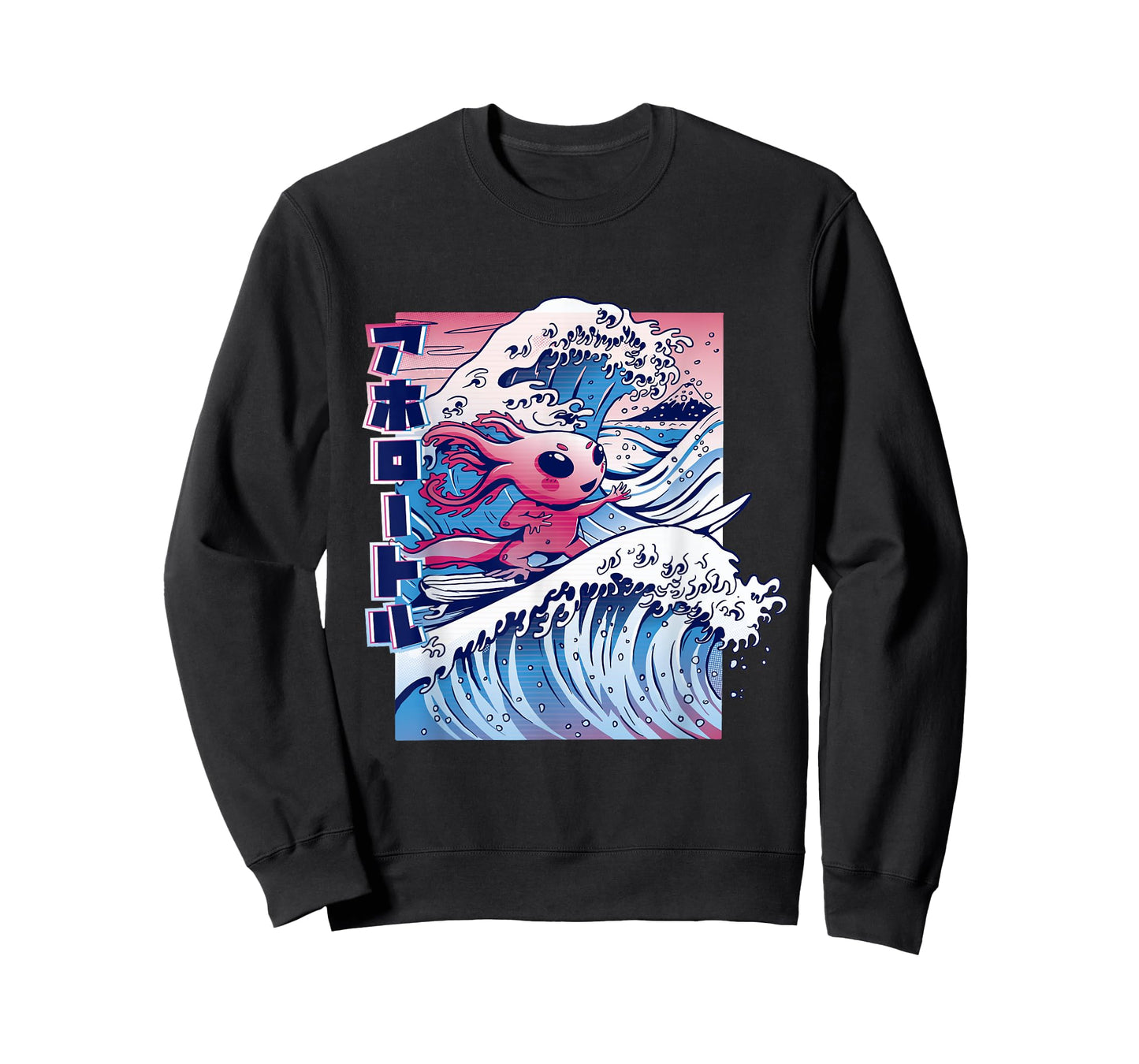 Axolotl Kanagawa Great Wave Japan T-Shirt