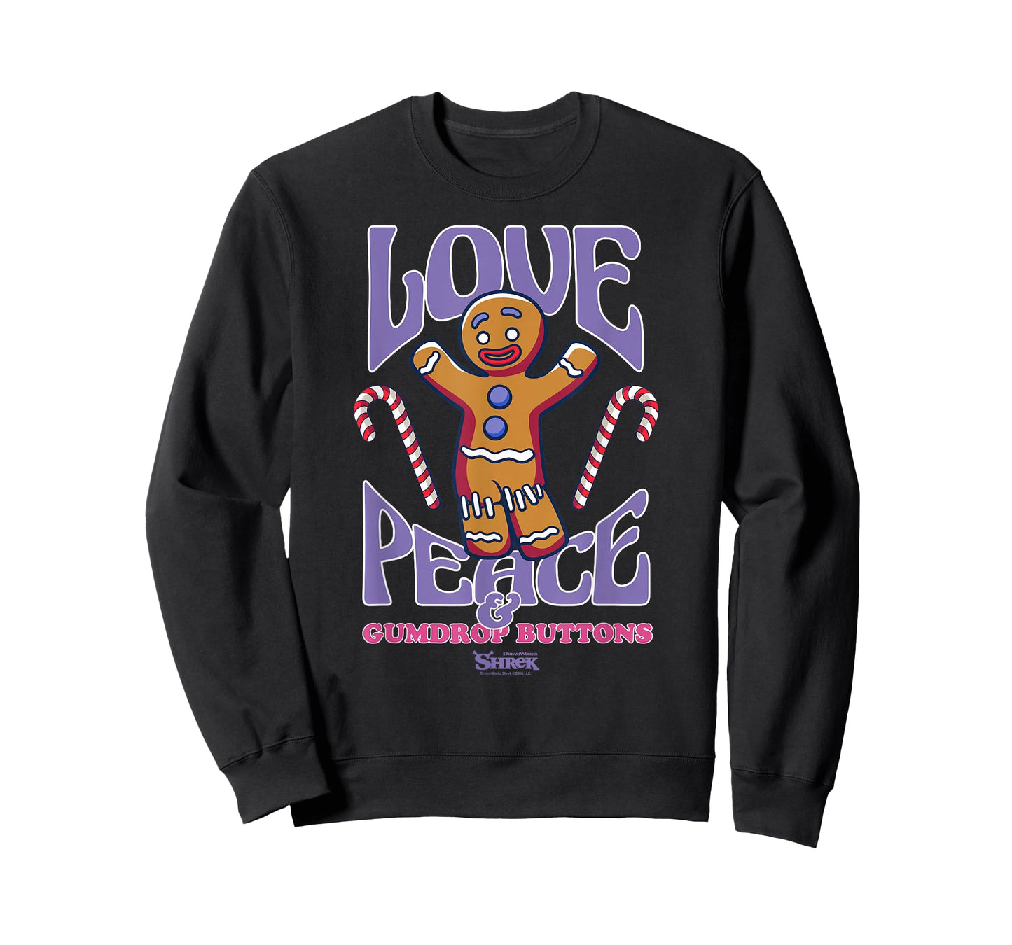 Shrek Gingy Love Peace & Gumdrop Buttons T-Shirt