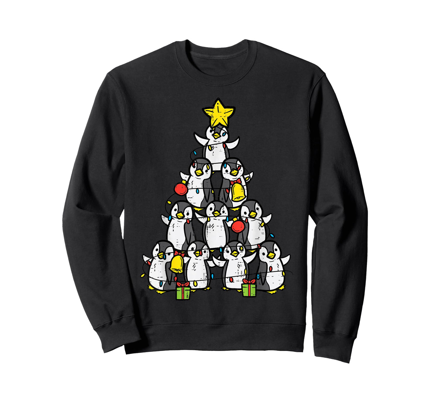Penguin Christmas Tree Cute Xmas Women Girls T-Shirt