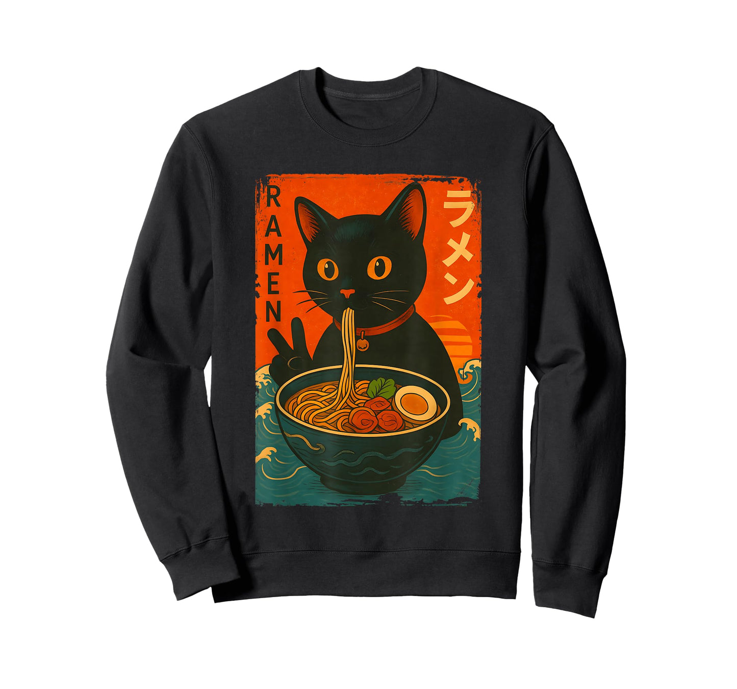 Kawaii Retro Japanese Cat Ramen Noodles Manga Anime Cats T-Shirt