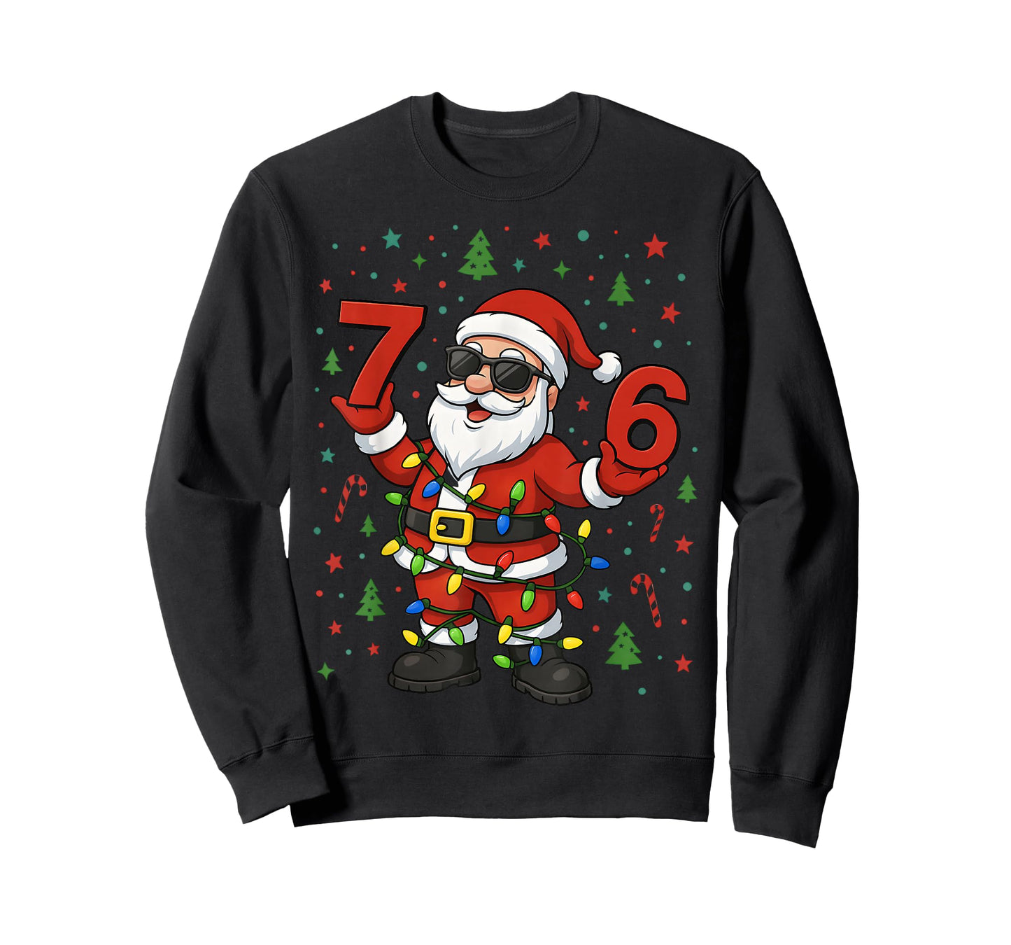 HUGvyn Christmas Santa Six Seven 6 7 Meme Genz Alpha Slang T-Shirt