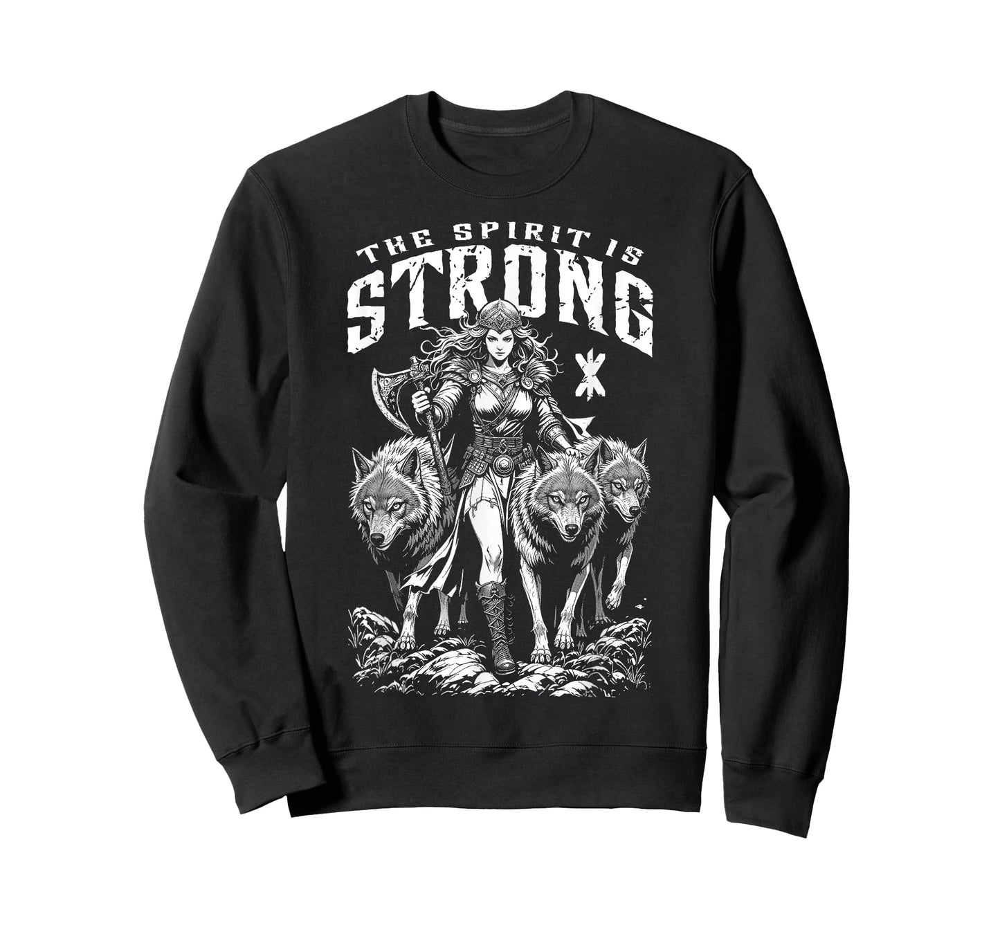 Viking Woman Shield Maiden Strong Norse Spirit Wolf Pack T-Shirt