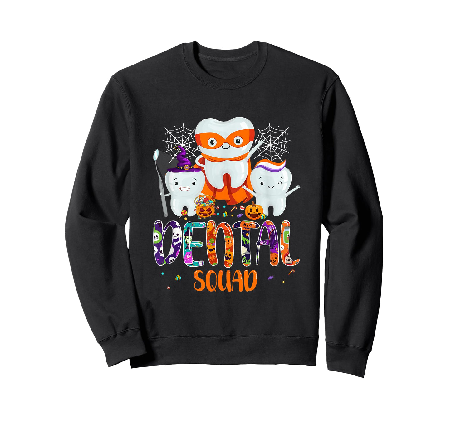 Dental Squad Funny Trick Or Teeth Dentist Halloween Ghost T-Shirt