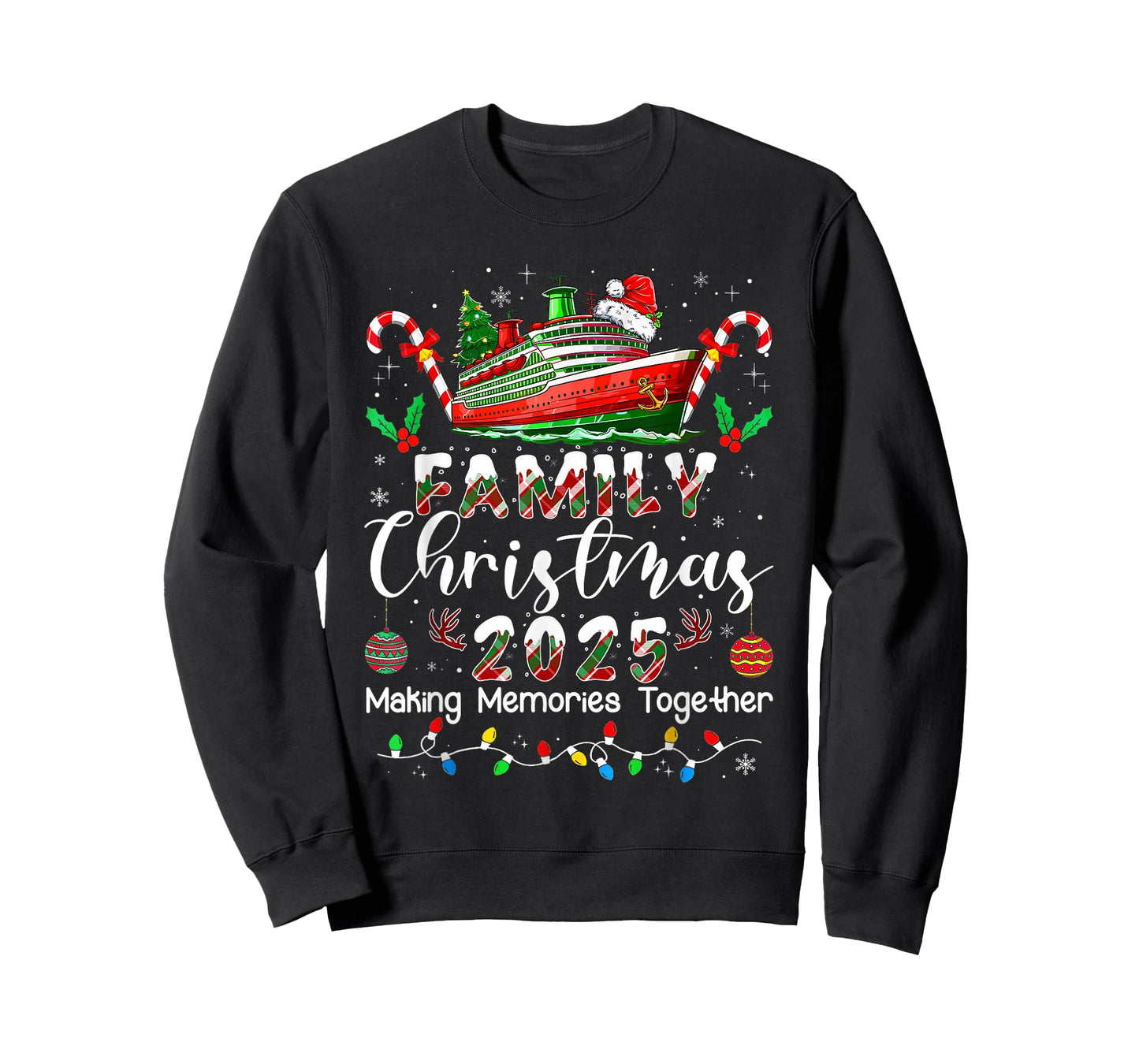 Family Christmas 2025 Cruise Matching Santa Xmas Pajamas Pjs T-Shirt
