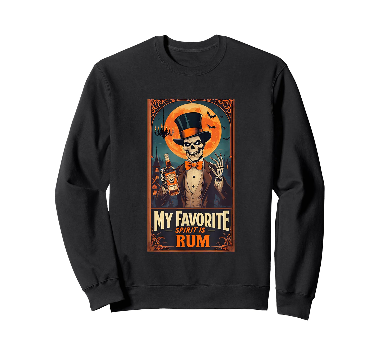 My Favorite Spirit Is Rum Skull Spooky Ghost Halloween T-Shirt
