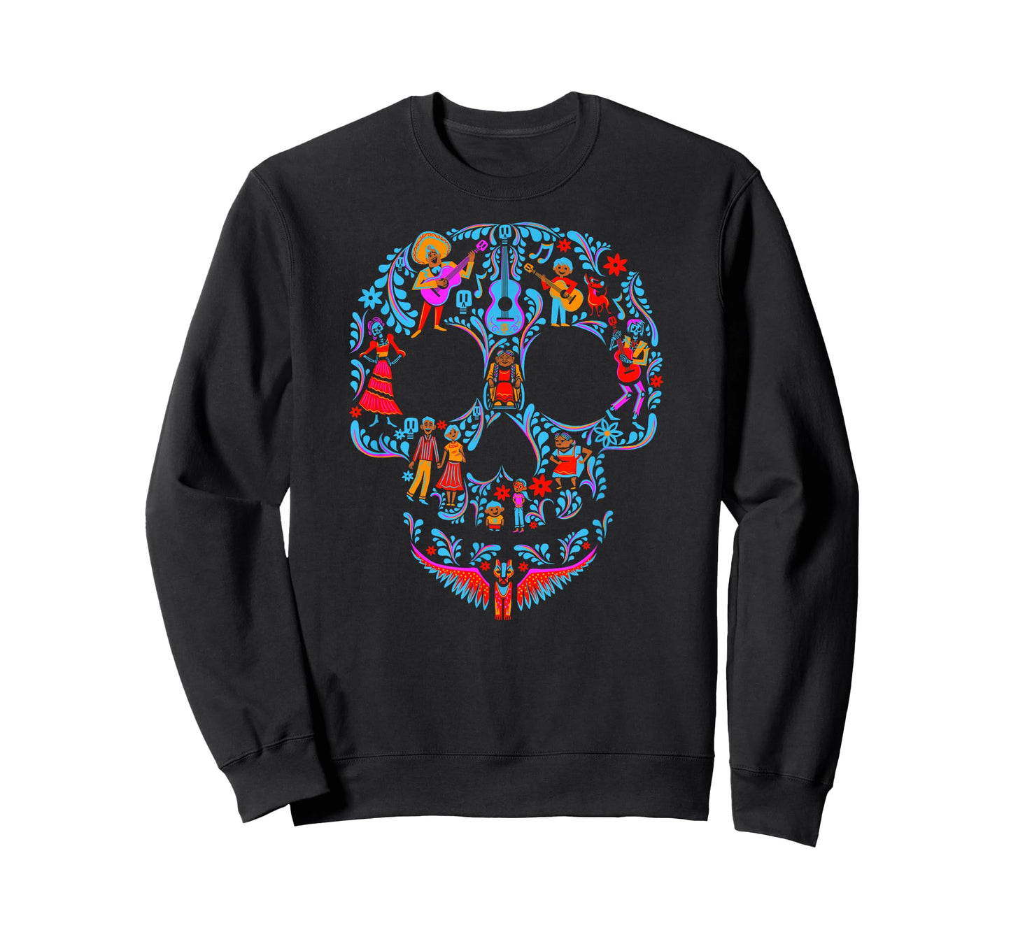 Disney Pixar Coco Classic Day Of The Dead Skull Collage Logo T-Shirt