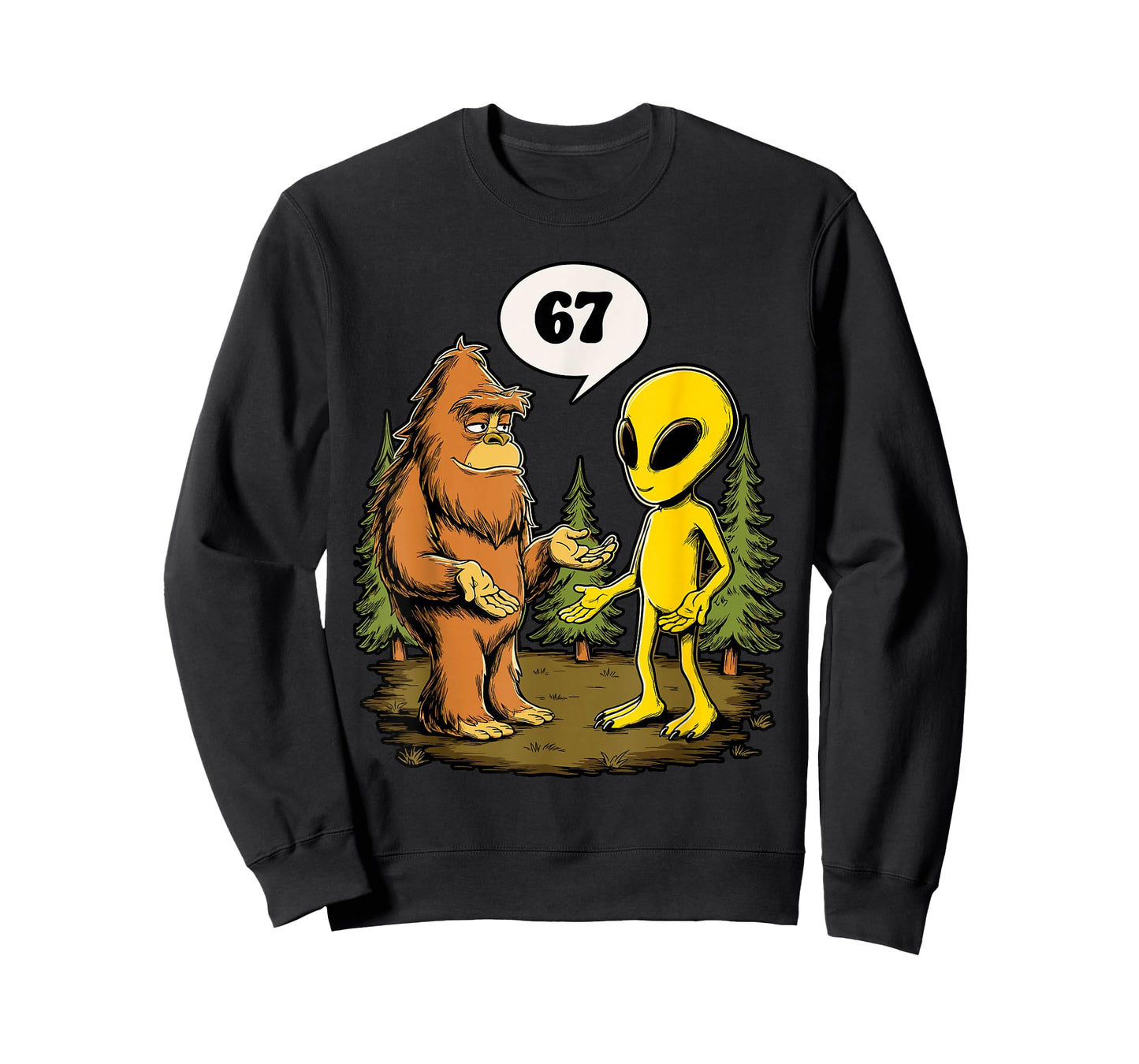 67 Funny Six Seven Gen Alpha Slang Bigfoot T-Shirt