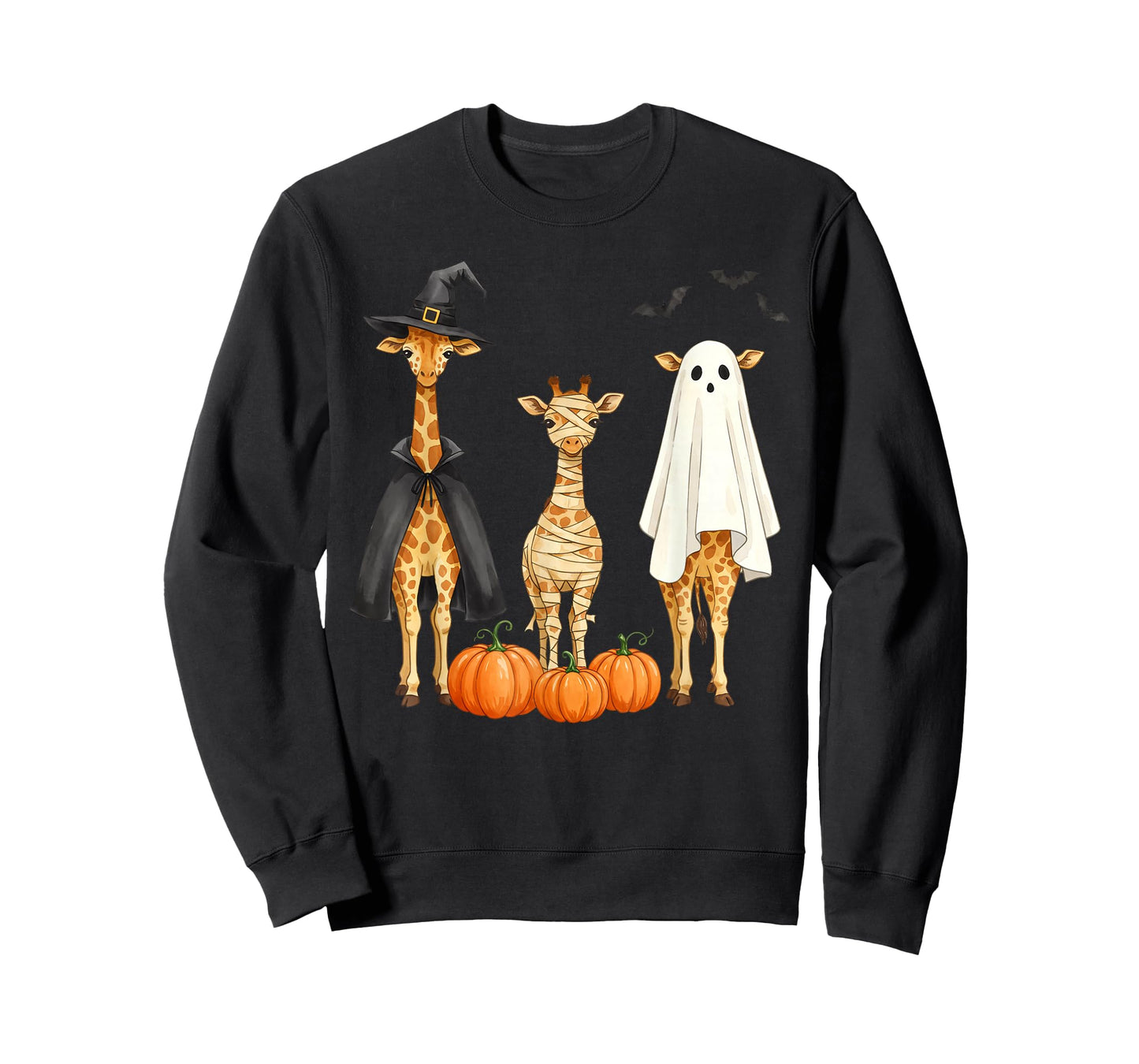 Giraffe Boo Mummy Witch Halloween Costume Giraffe Pumpkin T-Shirt