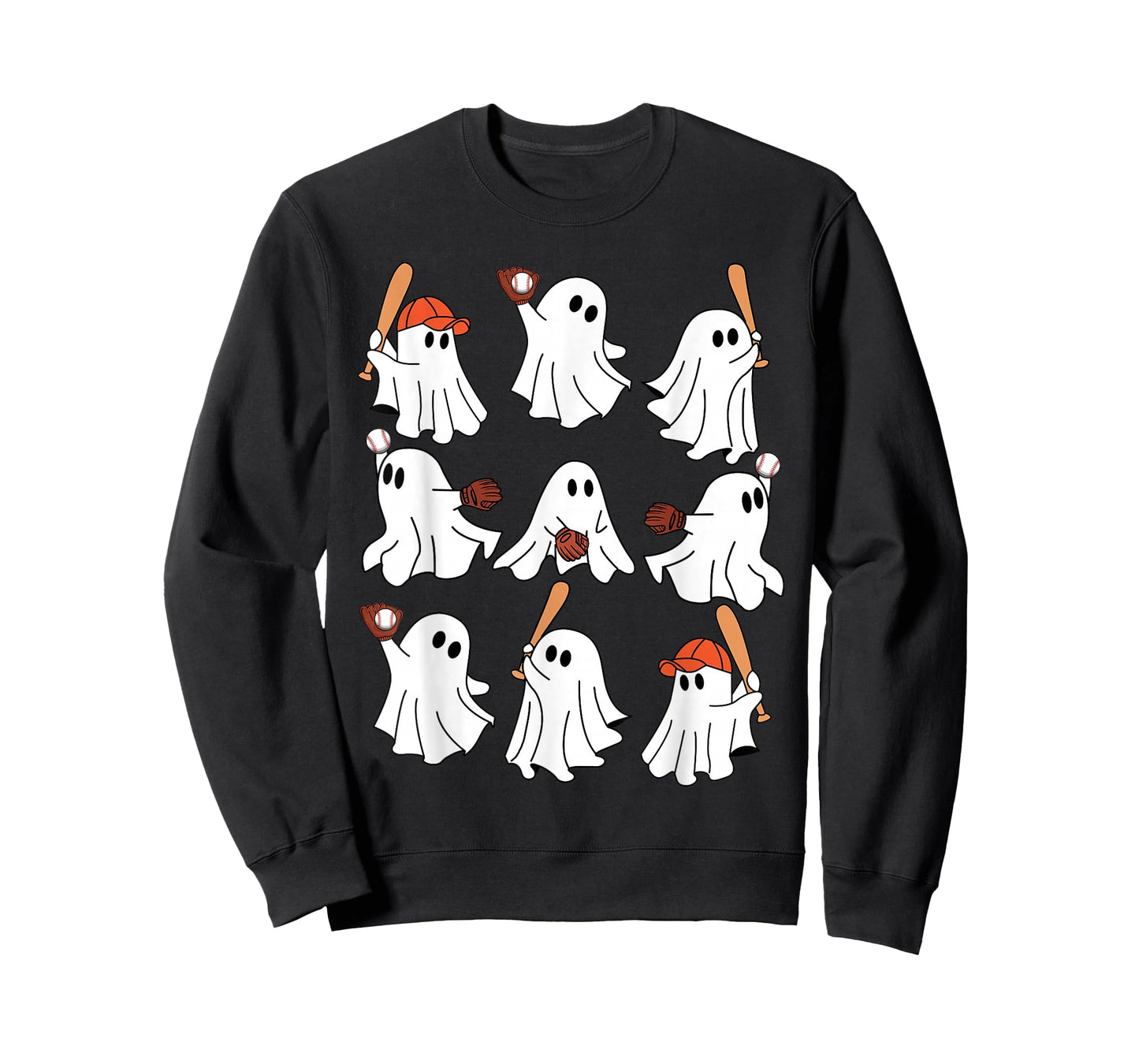 Boo Ghost Halloween Baseball Happy Halloween Baseball Lover T-Shirt