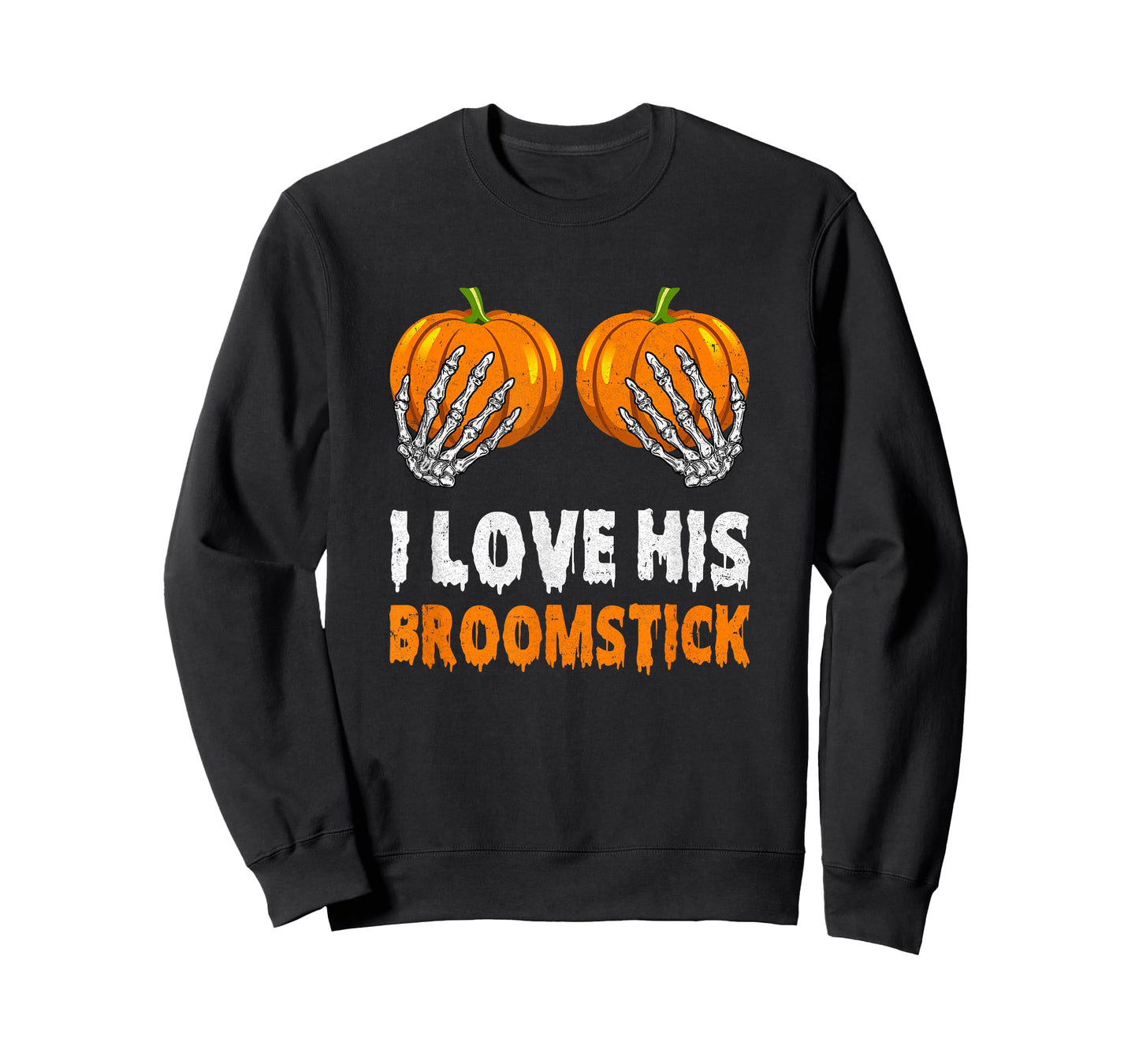 I Love His Broomstick I Love Her Pumpkins Halloween Couples T-Shirt
