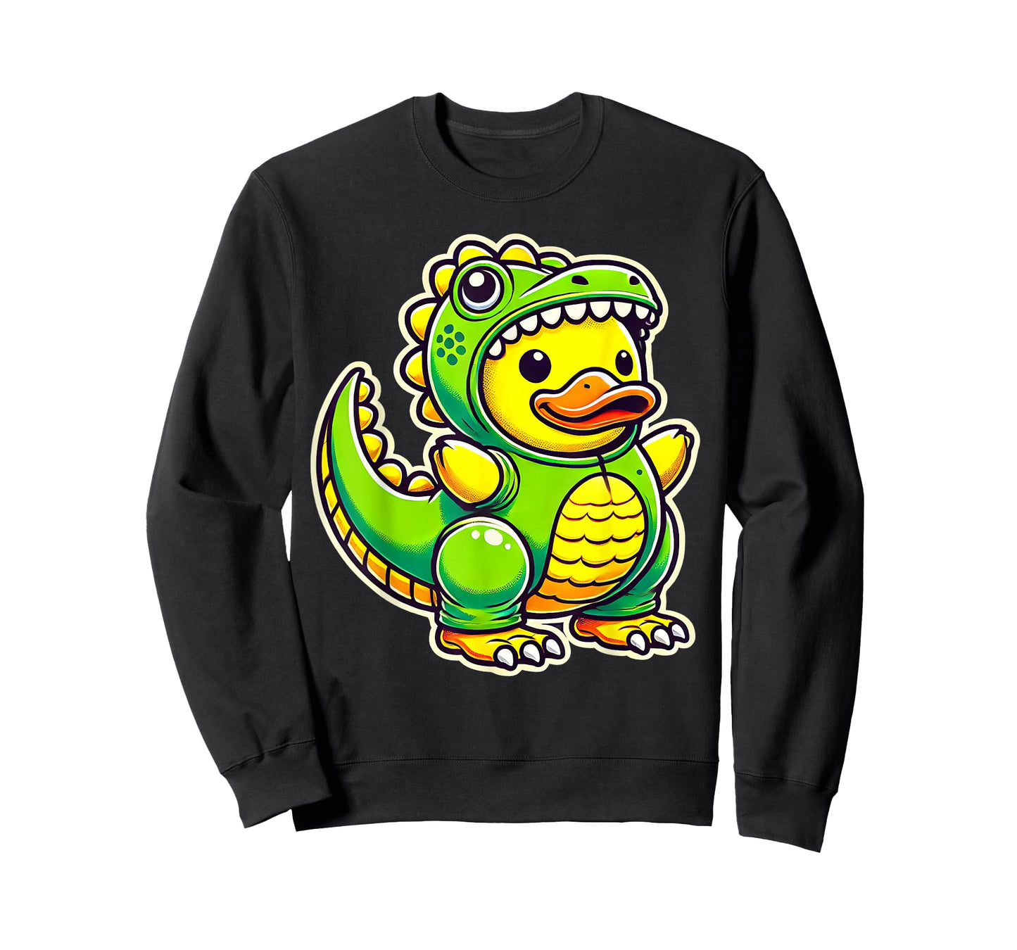 Funny Yellow Rubber Duck Dinosaur Dino Duck Halloween Boys T-Shirt