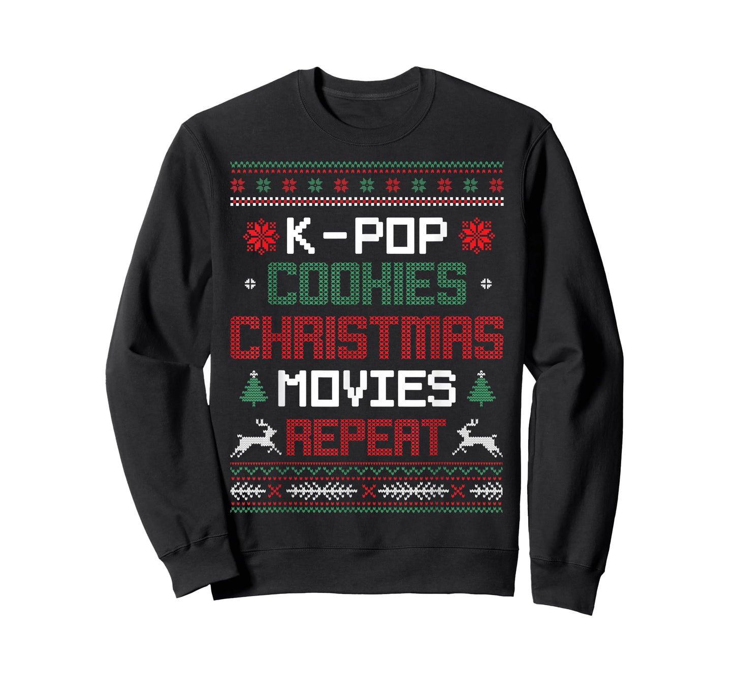K-Pop Cookies Christmas Movies Repeat Korean Pop Music Xmas T-Shirt