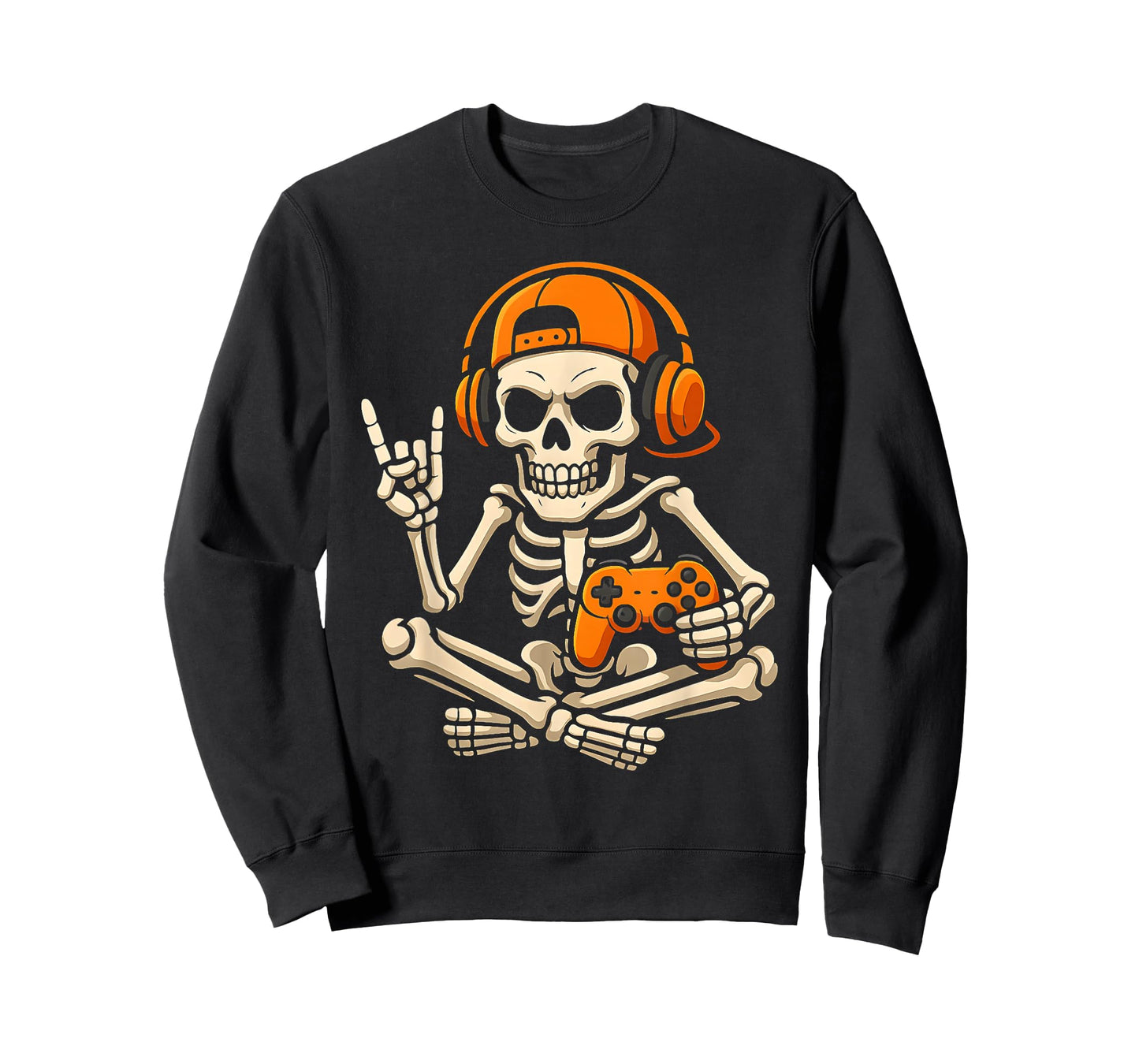 Boys Halloween Skeleton Gamer Video Gaming Teenage Kids Men T-Shirt