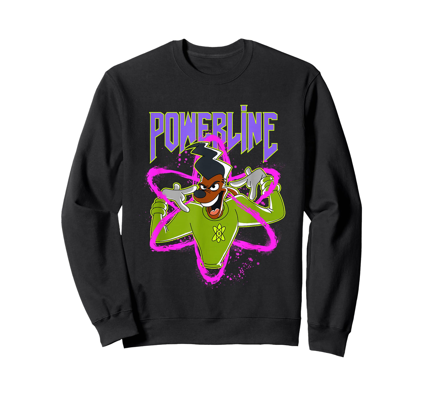Disney A Goofy Movie Powerline Neon Big Chest Portrait T-Shirt